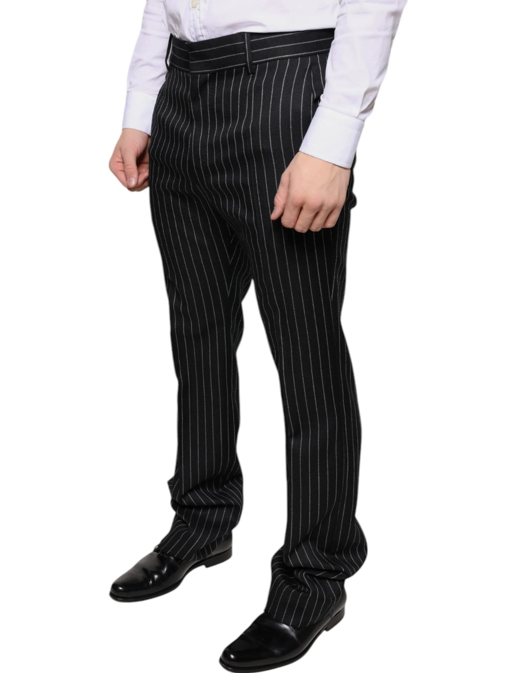 Dolce & Gabbana Black Stripes Skinny Men Dress Pants - IT48 | M - Trousers