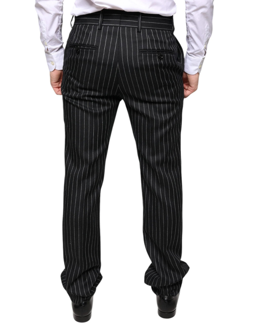 Dolce & Gabbana Black Stripes Skinny Men Dress Pants - IT48 | M - Trousers