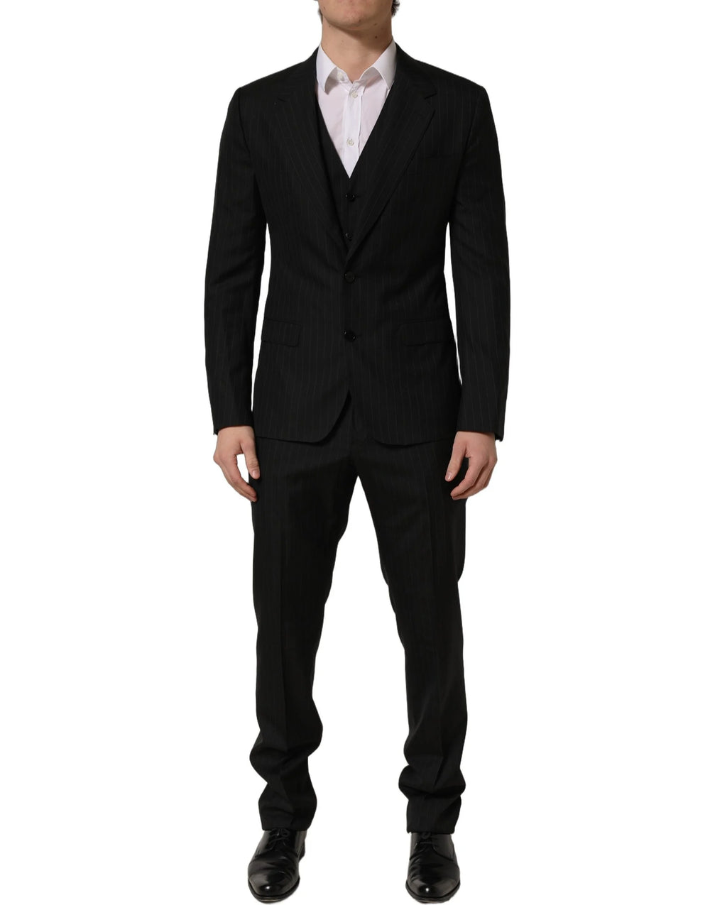 Dolce & Gabbana Black Stripes Slim Fit Formal 3 Piece Suit - IT50 | L