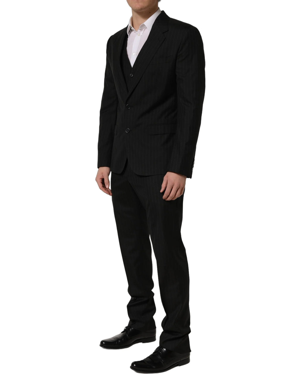 Dolce & Gabbana Black Stripes Slim Fit Formal 3 Piece Suit - IT50 | L