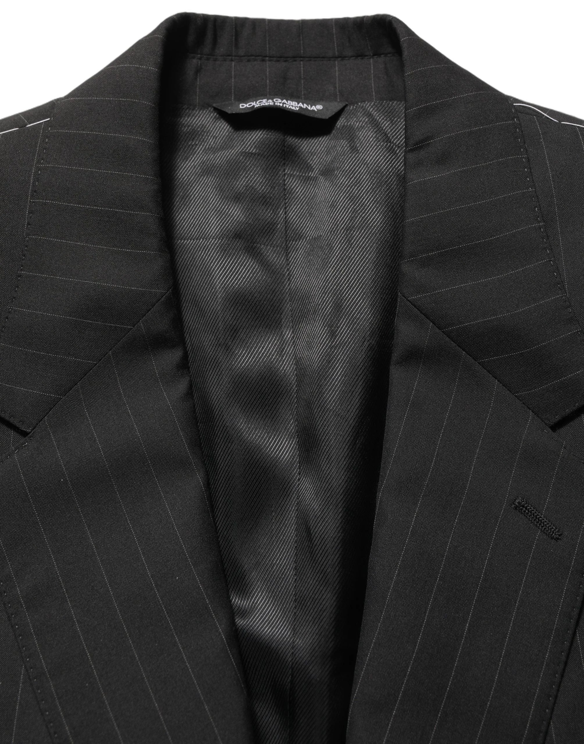 Dolce & Gabbana Black Stripes Slim Fit Formal 3 Piece Suit - IT50 | L