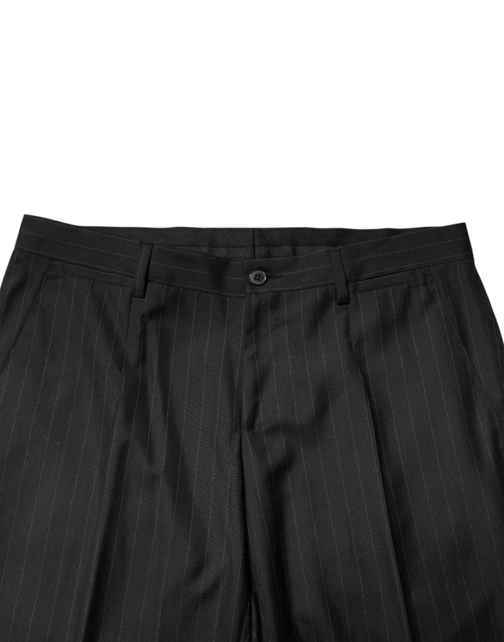 Dolce & Gabbana Black Stripes Wool Men Dress Trousers Pants - IT46 | S