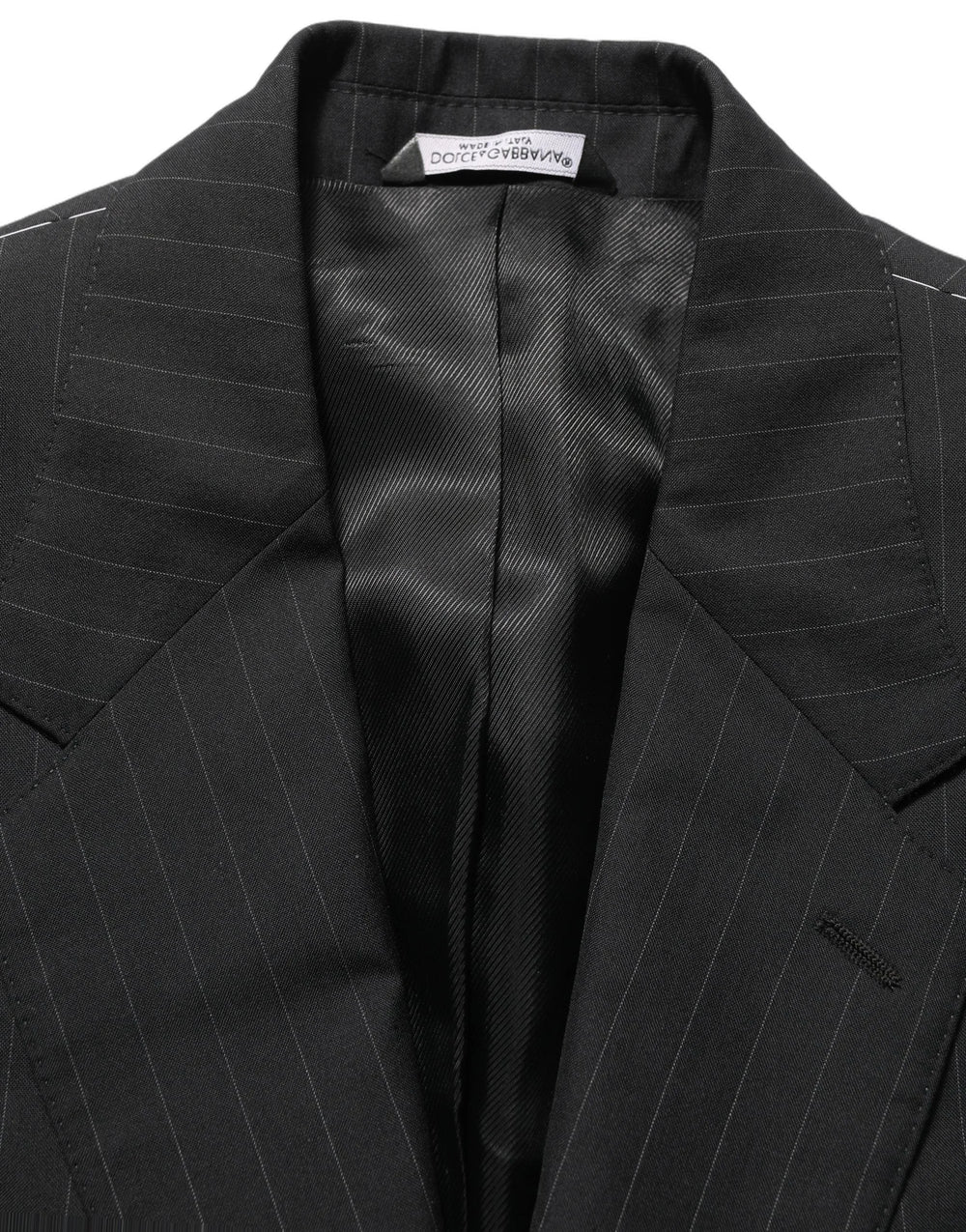Dolce & Gabbana Black Stripes Wool Single Breasted Blazer