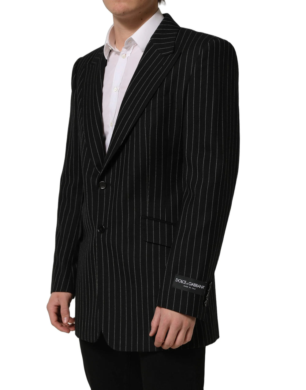 Dolce & Gabbana Black Stripes Wool Single Breasted Blazer - IT54 | XL