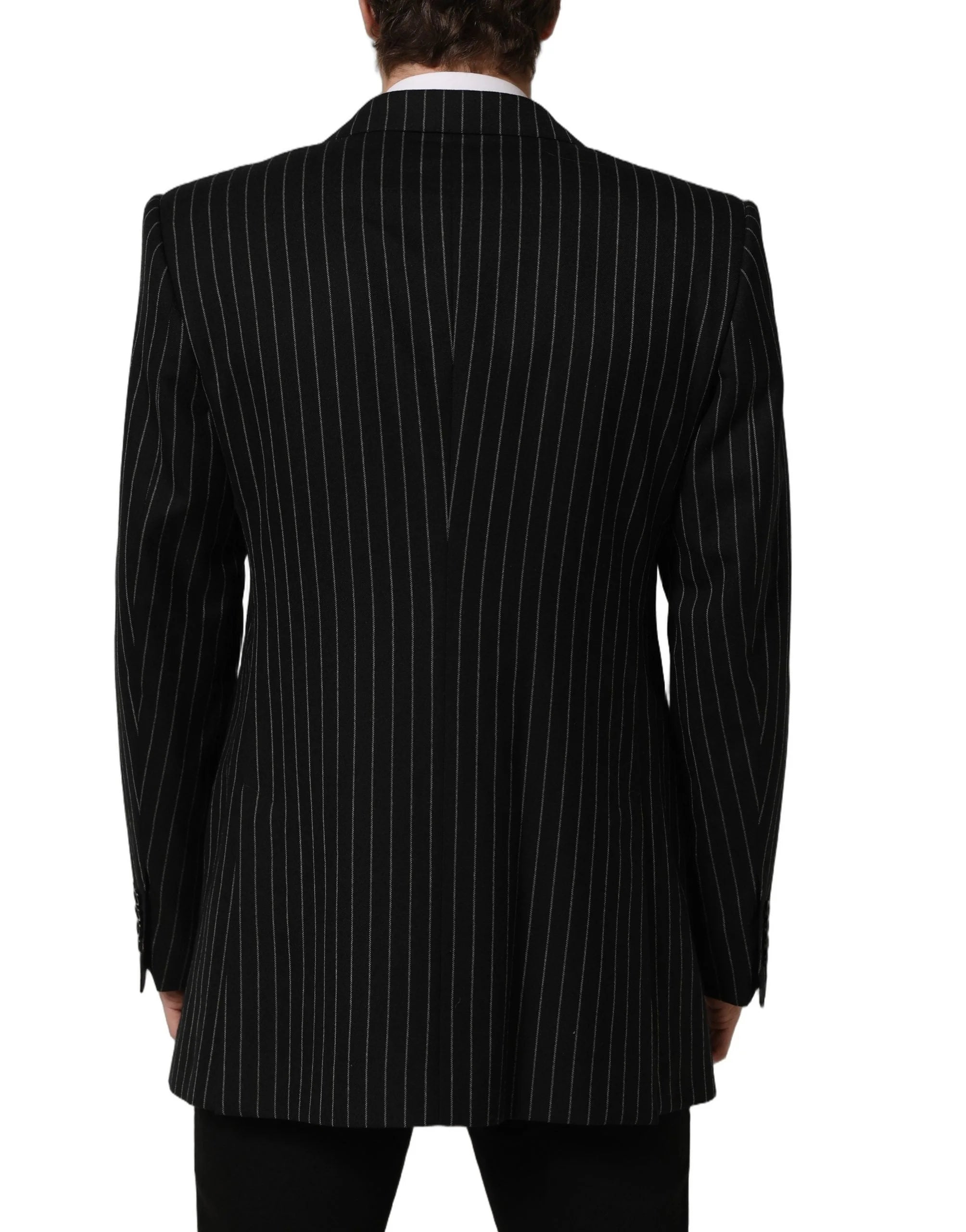 Dolce & Gabbana Black Stripes Wool Single Breasted Blazer - IT54 | XL