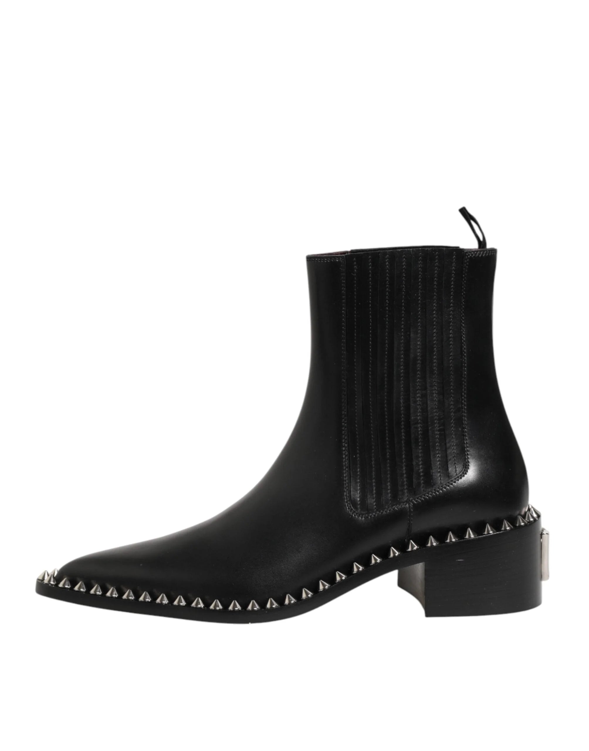 Dolce & Gabbana Black Studded Chelsea Short Ankle Boots Shoes - Boots
