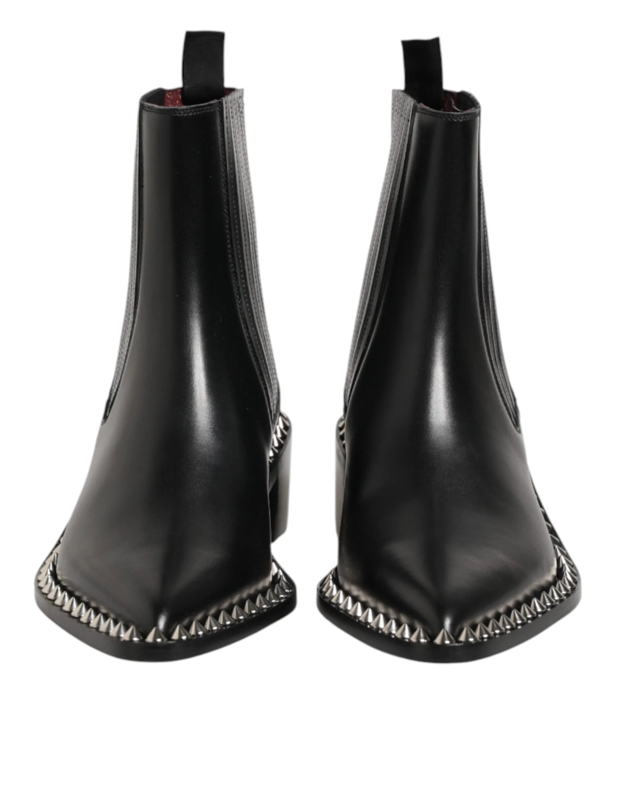 Dolce & Gabbana Black Studded Chelsea Short Ankle Boots Shoes - Boots