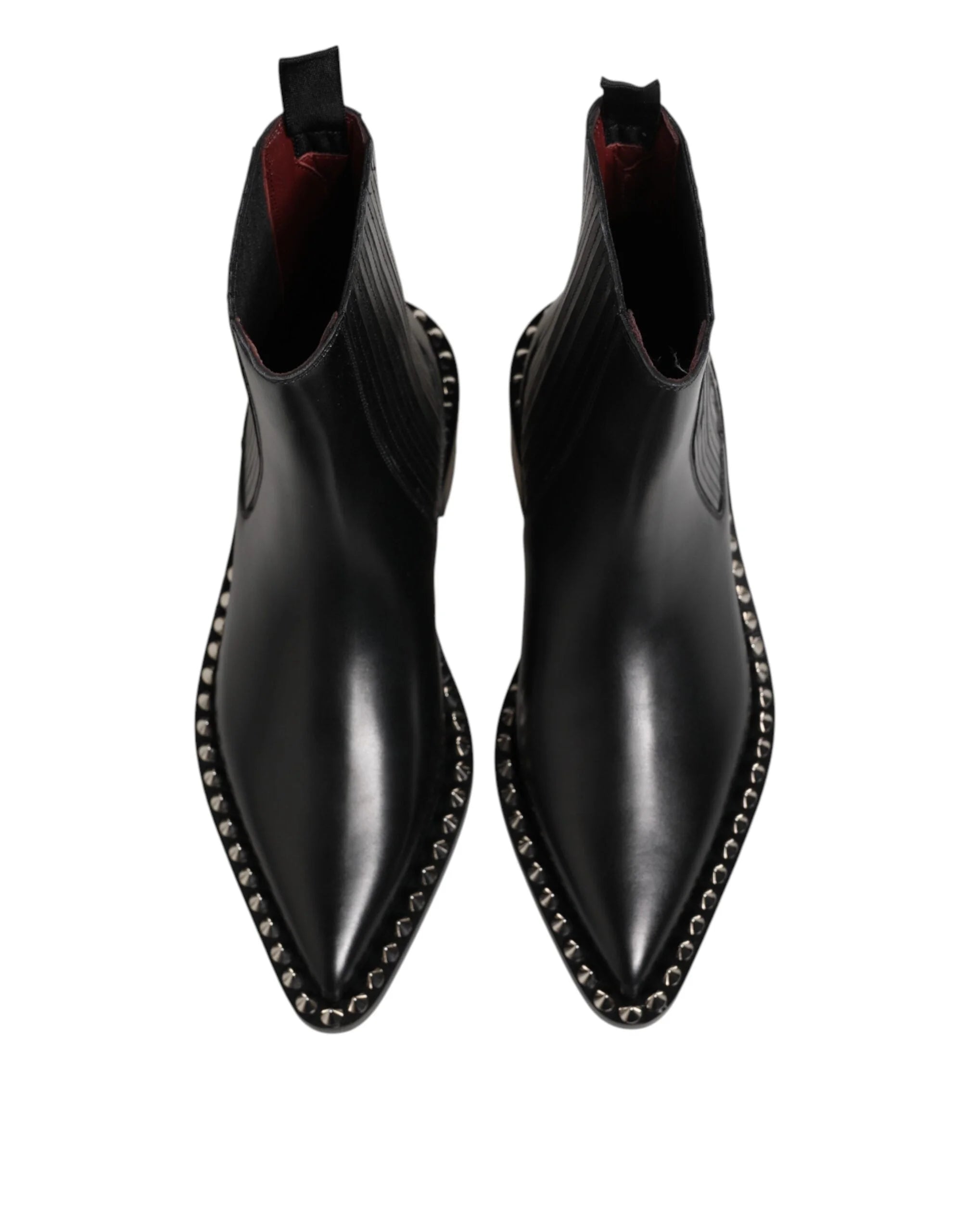Dolce & Gabbana Black Studded Chelsea Short Ankle Boots Shoes - Boots