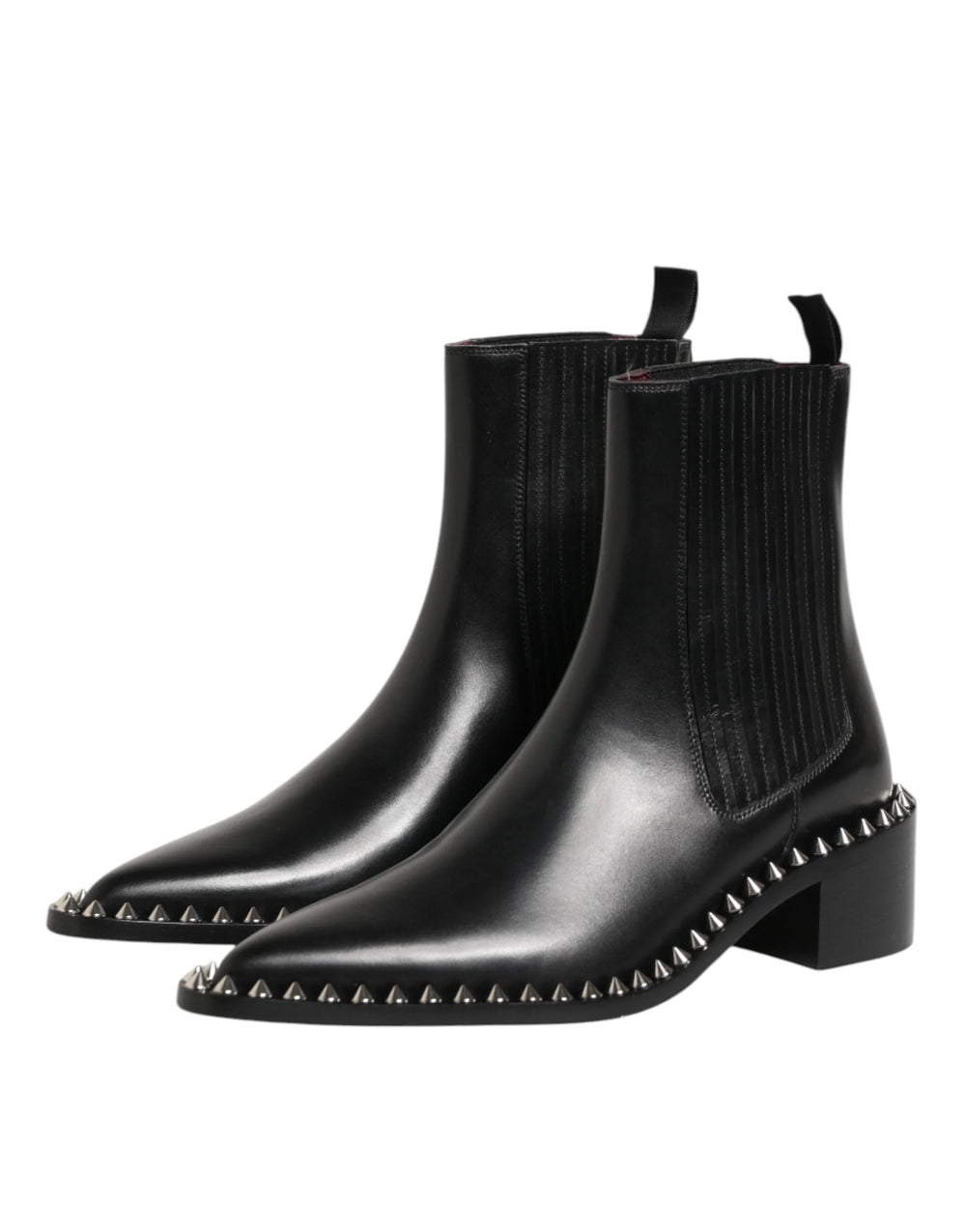 Dolce & Gabbana Black Studded Chelsea Short Ankle Boots Shoes - Boots