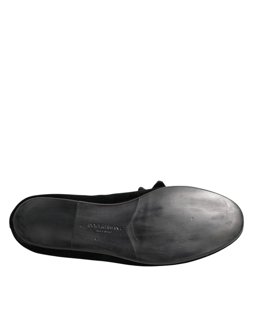 Dolce & Gabbana Black Suede Cotton Rose Slip On Loafers Shoes - EU43/US10