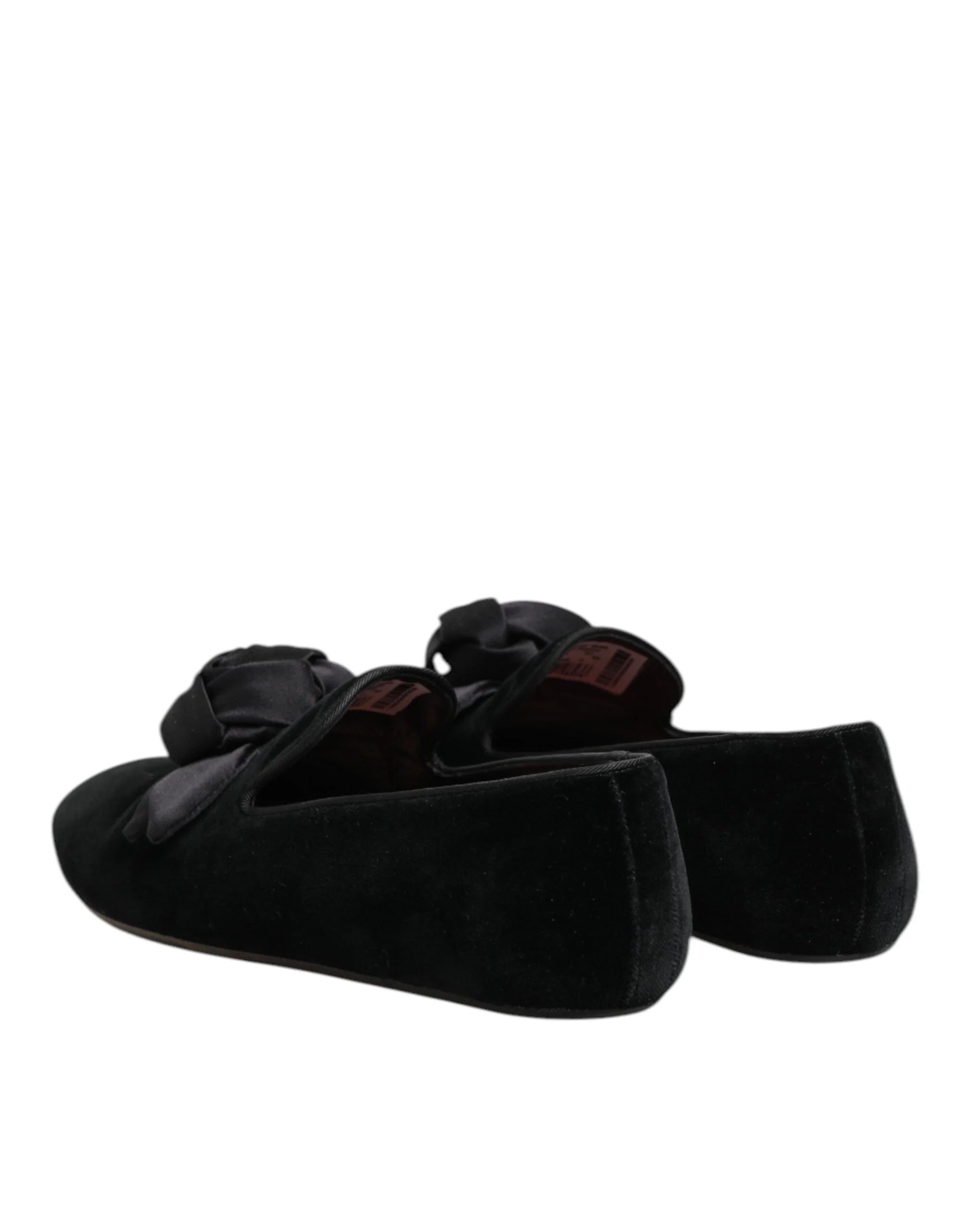 Dolce & Gabbana Black Suede Cotton Rose Slip On Loafers Shoes - EU43/US10 - Flats