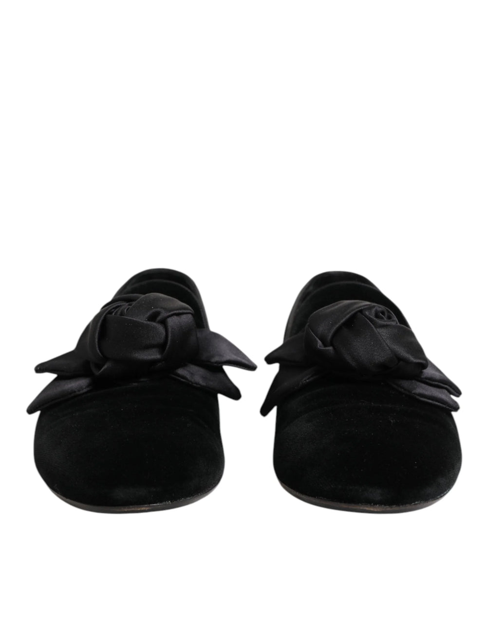 Dolce & Gabbana Black Suede Cotton Rose Slip On Loafers Shoes - EU43/US10