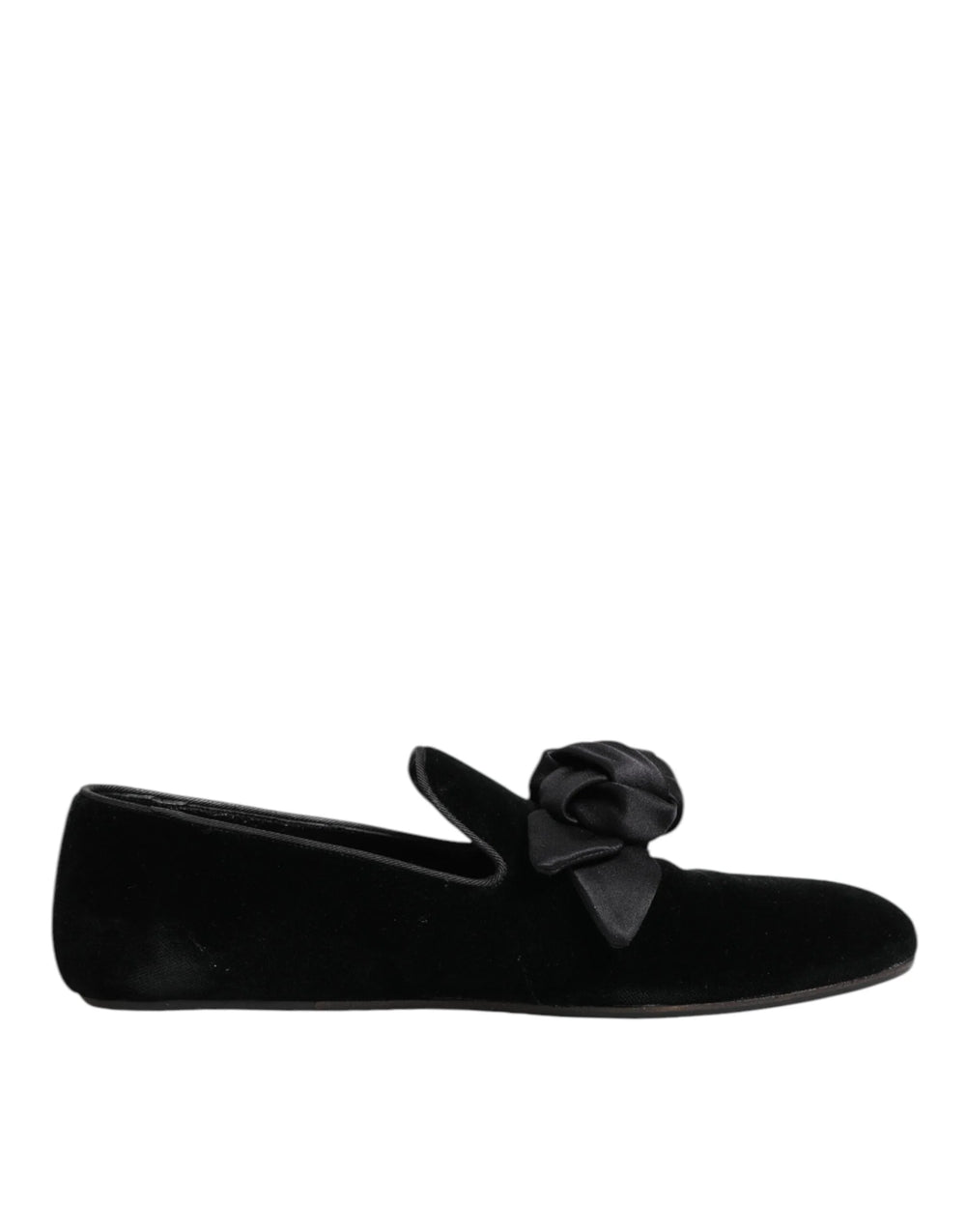 Dolce & Gabbana Black Suede Cotton Rose Slip On Loafers Shoes - EU43/US10