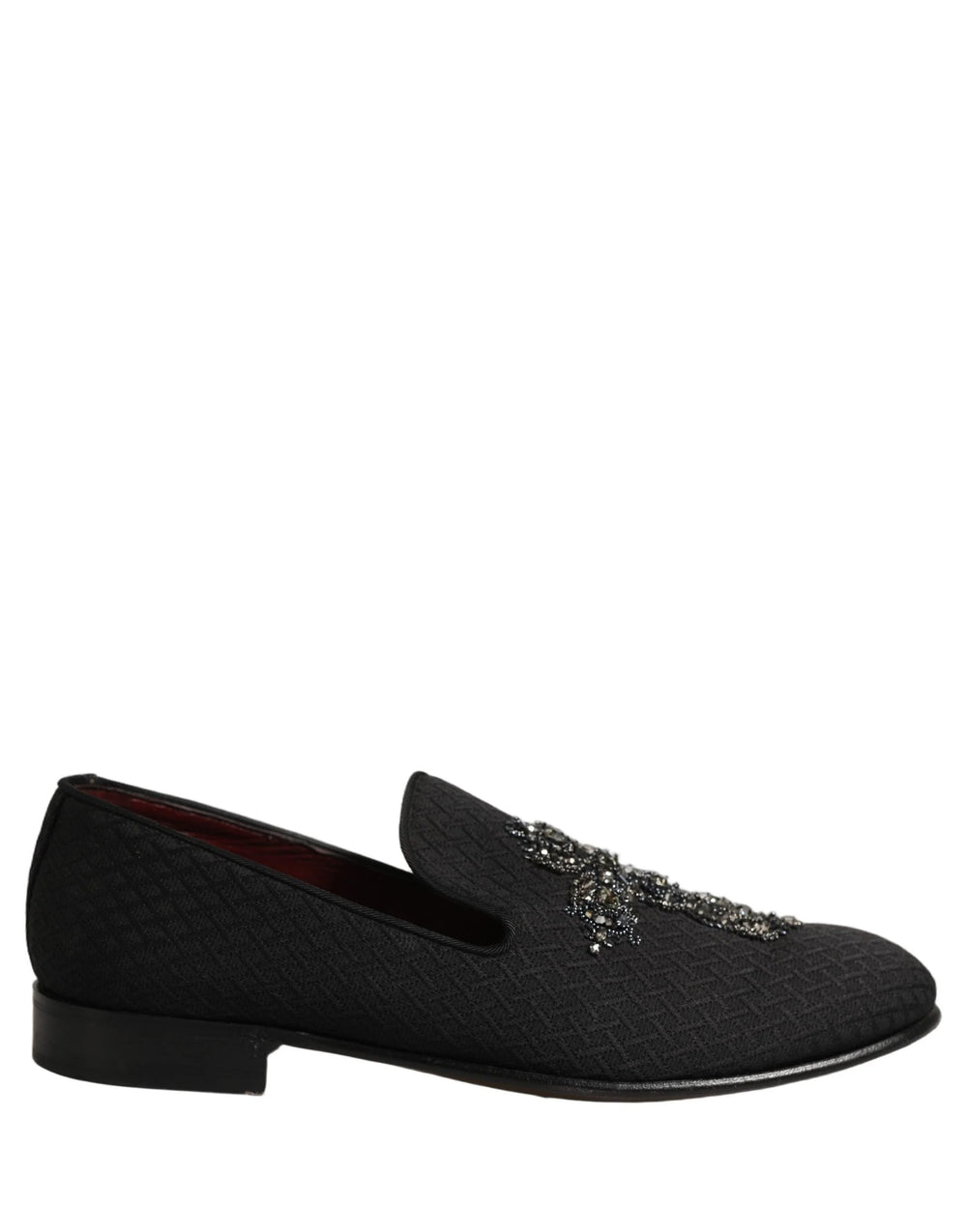 Dolce & Gabbana Black Suede Cross Slip On Men Loafers Shoes - EU44/US11