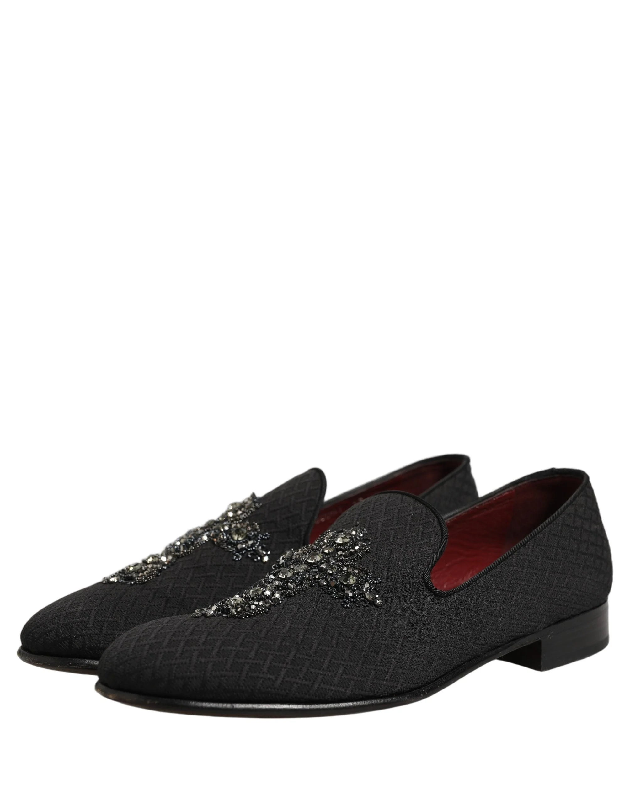 Dolce & Gabbana Black Suede Cross Slip On Men Loafers Shoes - EU44/US11