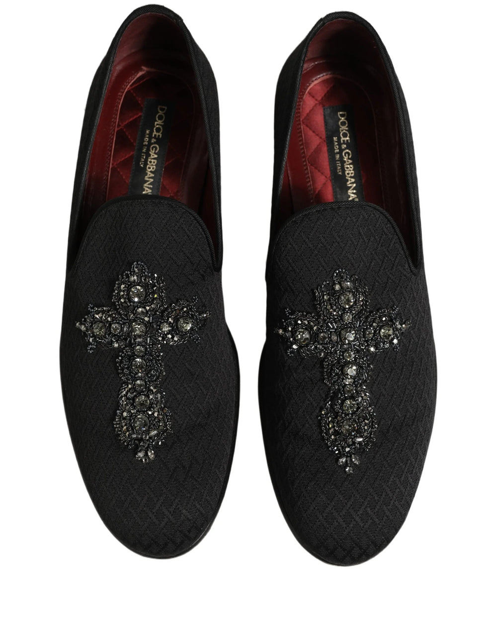 Dolce & Gabbana Black Suede Cross Slip On Men Loafers Shoes - EU44/US11