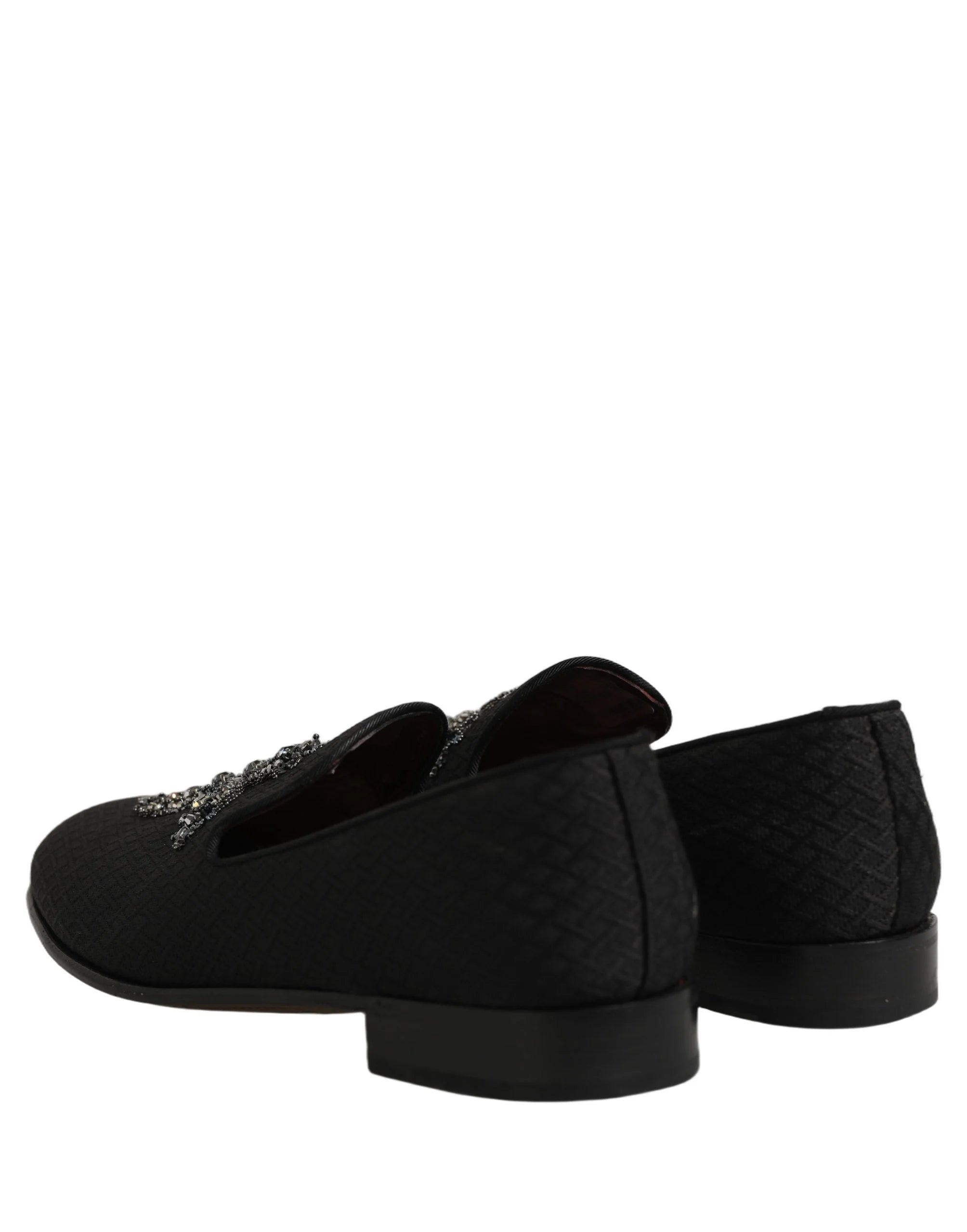 Dolce & Gabbana Black Suede Cross Slip On Men Loafers Shoes - EU44/US11