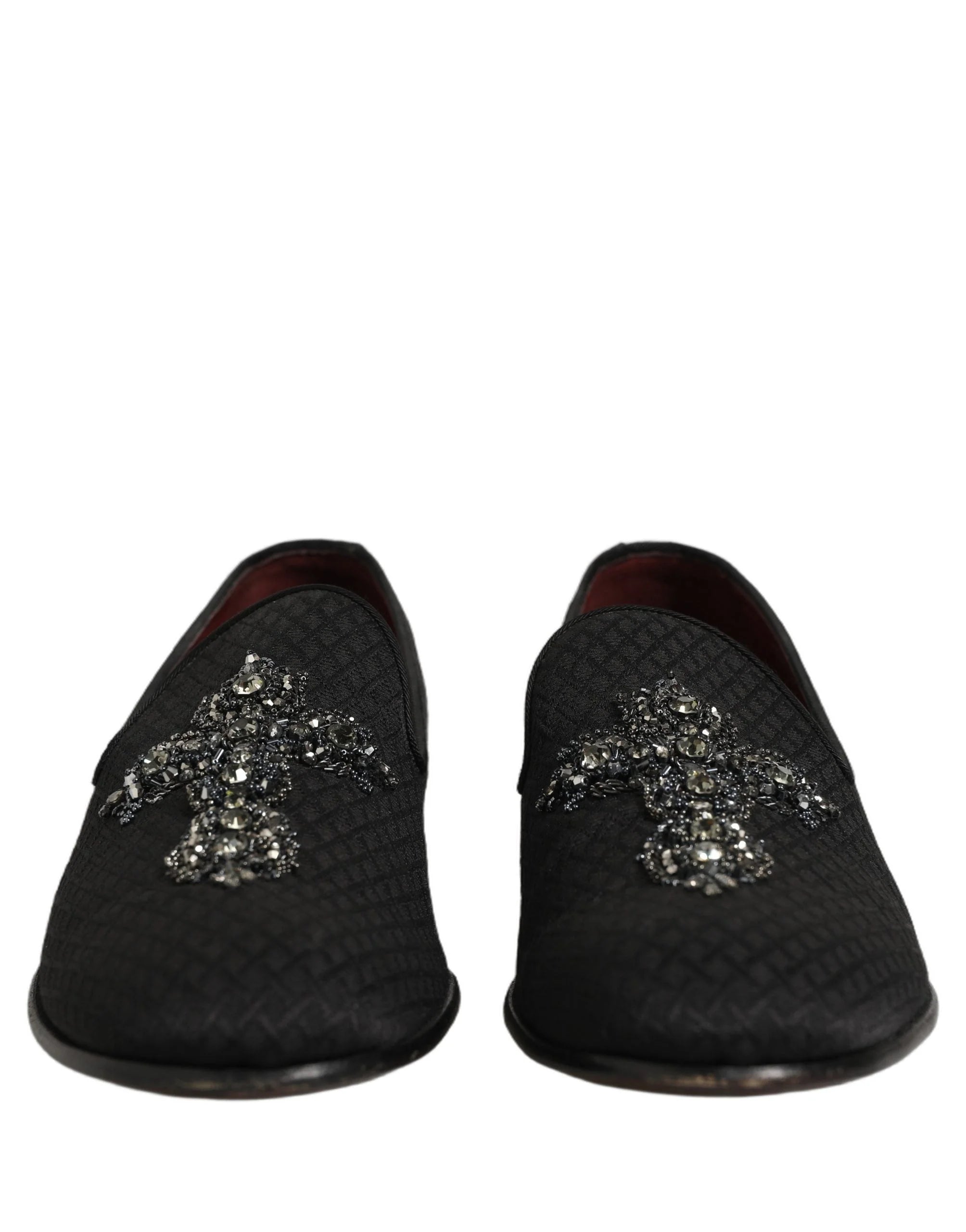 Dolce & Gabbana Black Suede Cross Slip On Men Loafers Shoes - EU44/US11