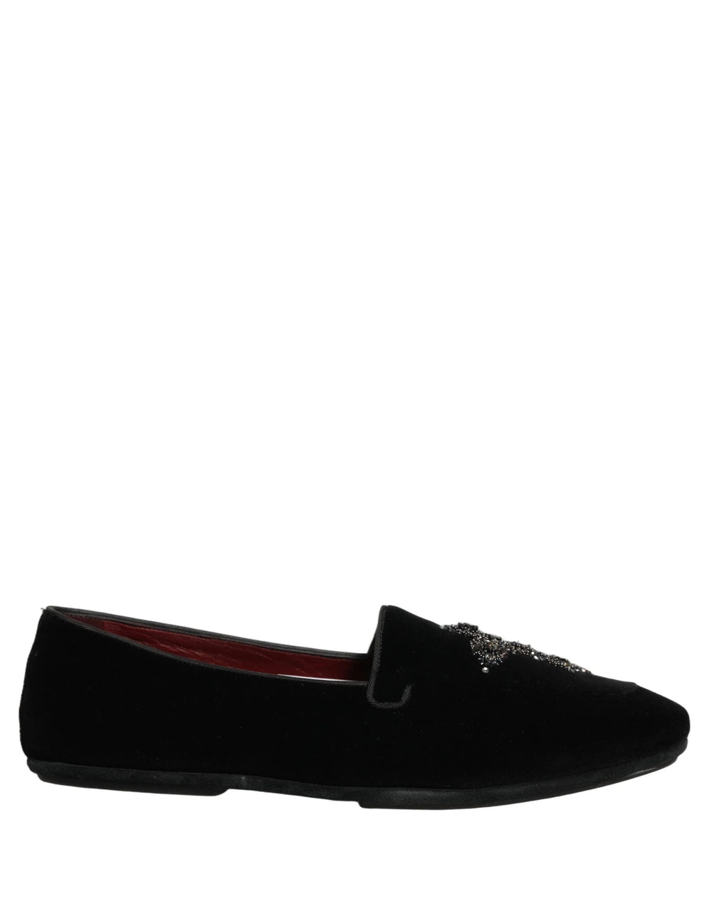 Dolce & Gabbana Black Suede Embellished Dress Loafers Shoes - EU45/US12