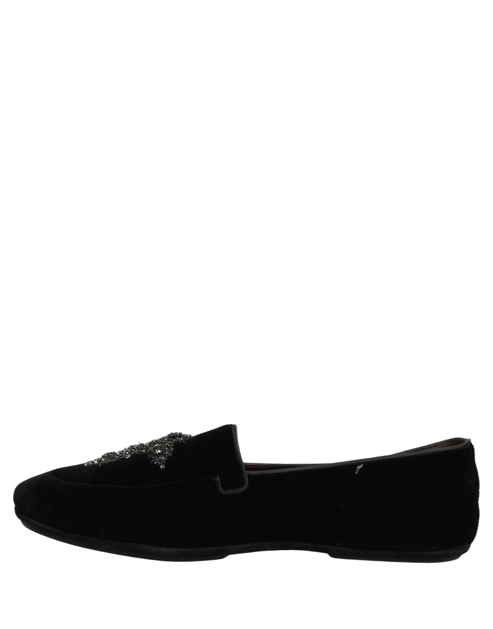 Dolce & Gabbana Black Suede Embellished Dress Loafers Shoes - EU45/US12