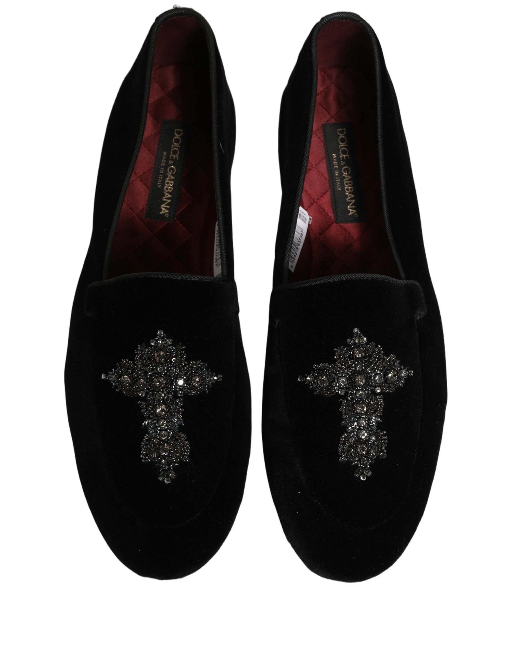 Dolce & Gabbana Black Suede Embellished Dress Loafers Shoes - EU45/US12