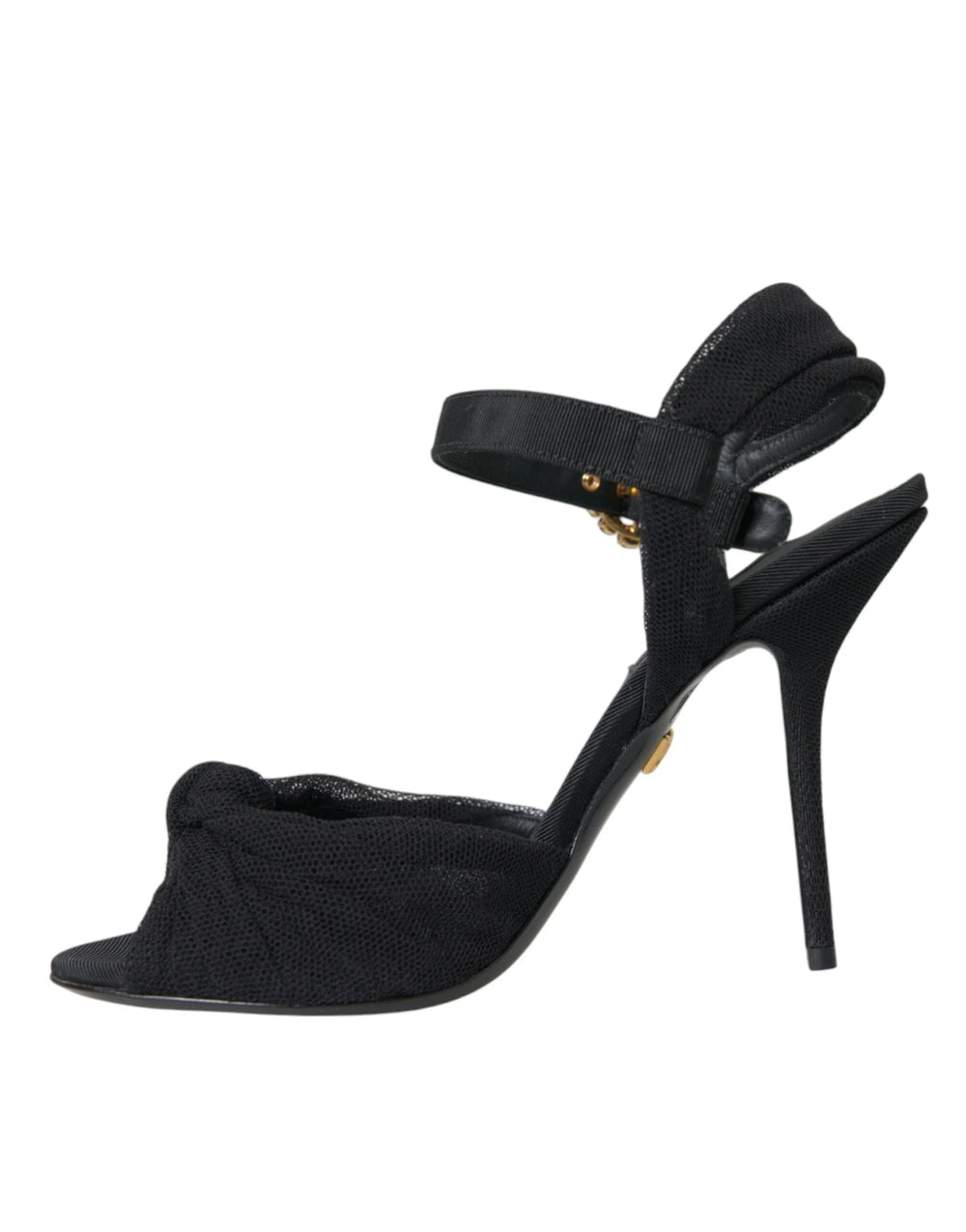 Dolce & Gabbana Black Suede Embellished Heels Sandals Shoes - Sandals