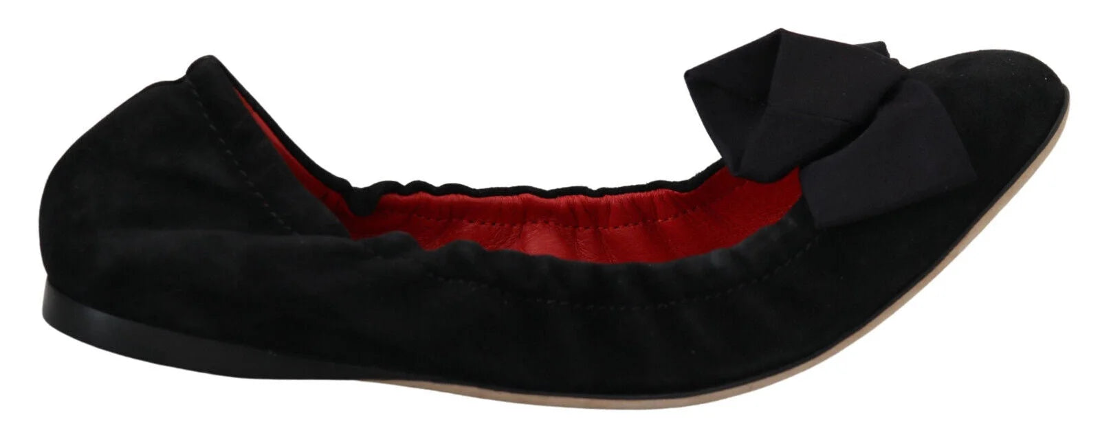 Dolce & Gabbana Black Suede Flat Slip On Ballet Shoes - EU37/US6.5 - Flats