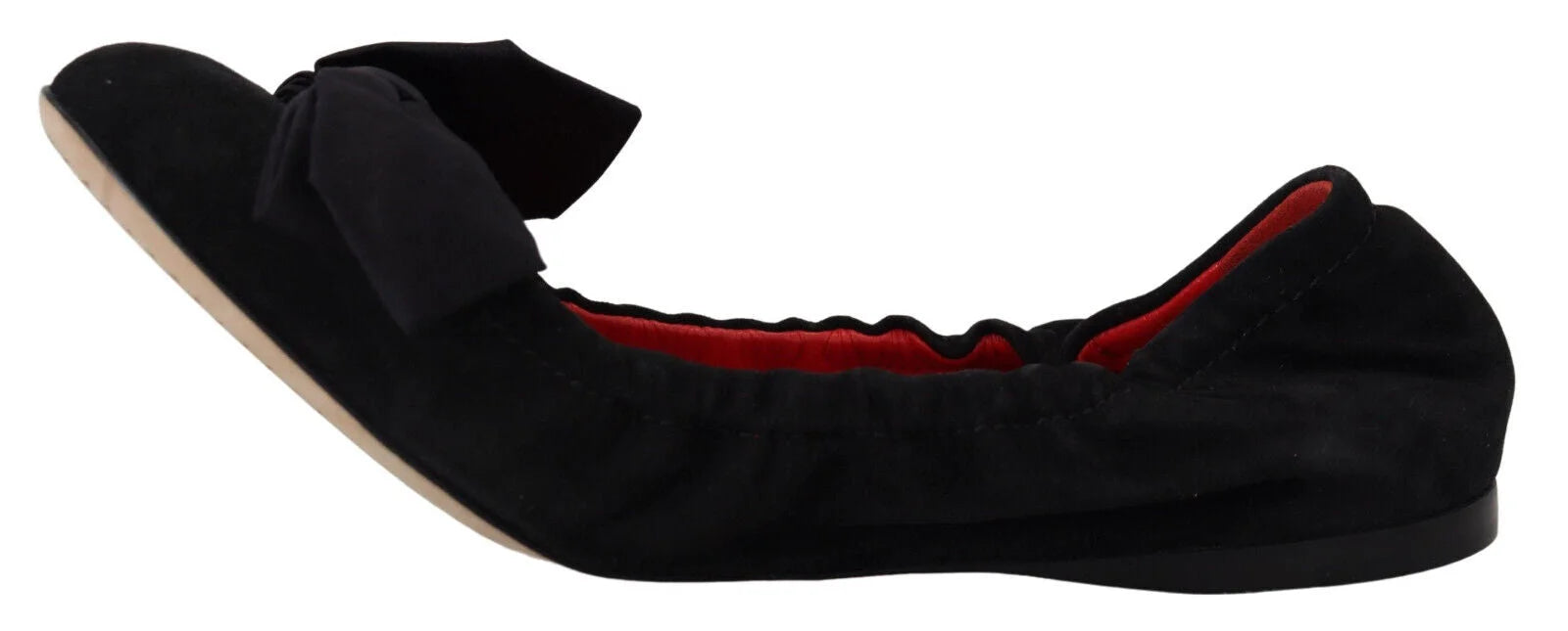 Dolce & Gabbana Black Suede Flat Slip On Ballet Shoes - EU37/US6.5 - Flats