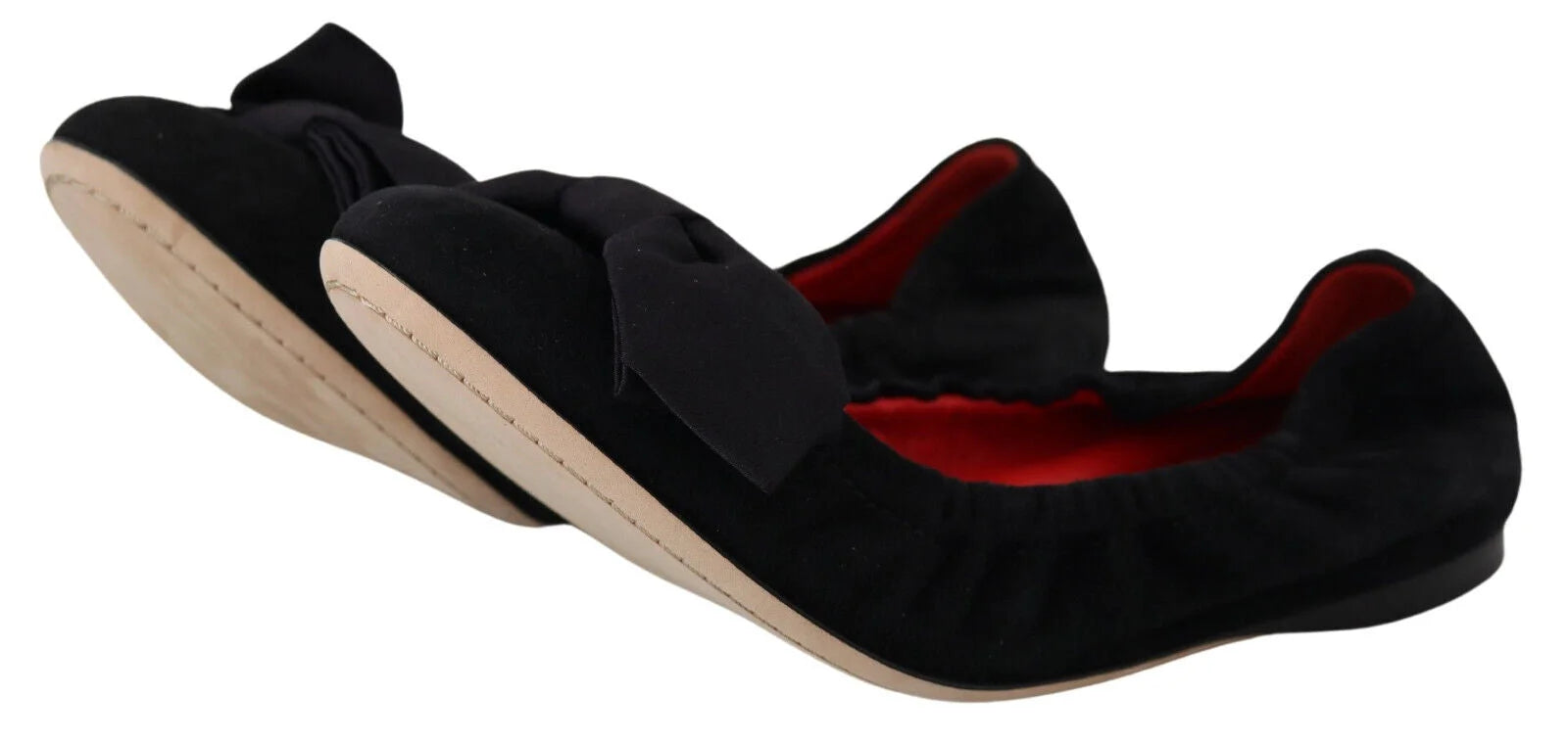 Dolce & Gabbana Black Suede Flat Slip On Ballet Shoes - EU37/US6.5 - Flats