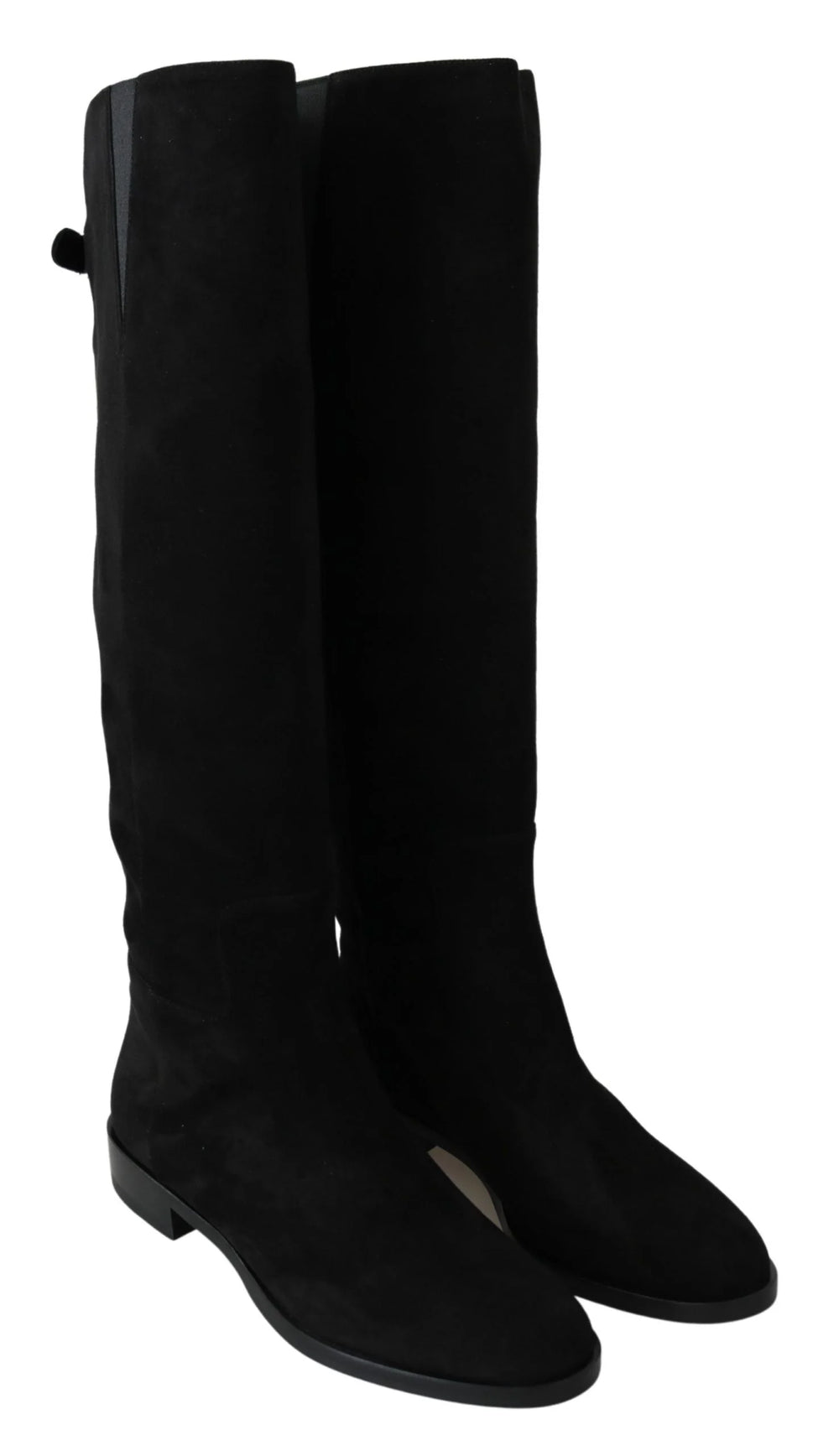 Dolce & Gabbana Black Suede Knee High Flat Boots Shoes - EU35/US4.5
