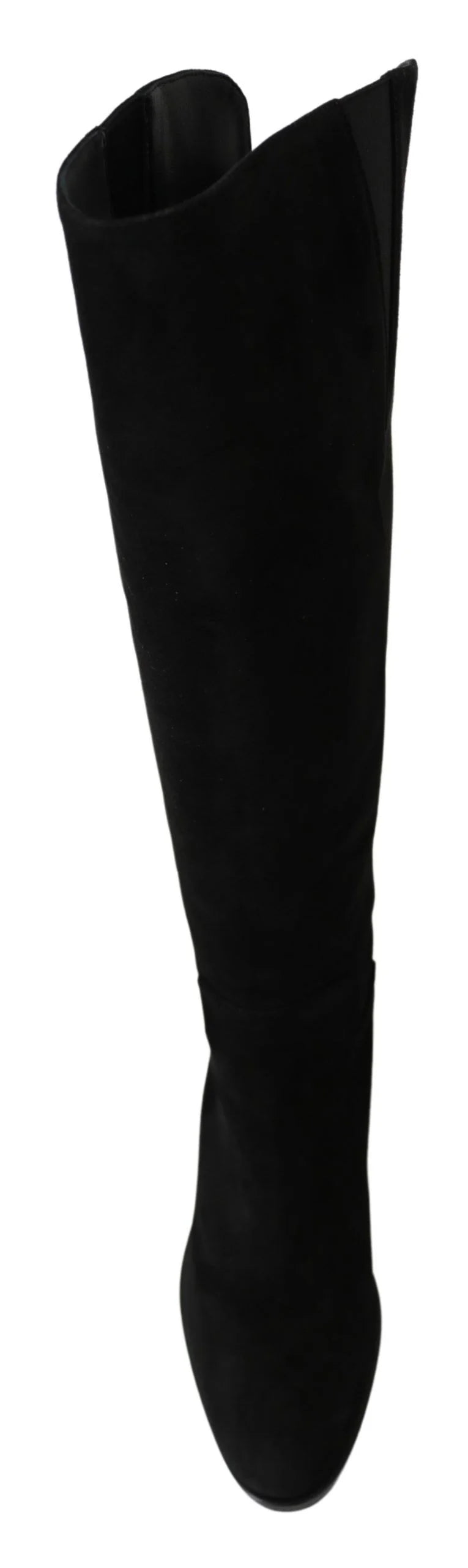 Dolce & Gabbana Black Suede Knee High Flat Boots Shoes - EU35/US4.5