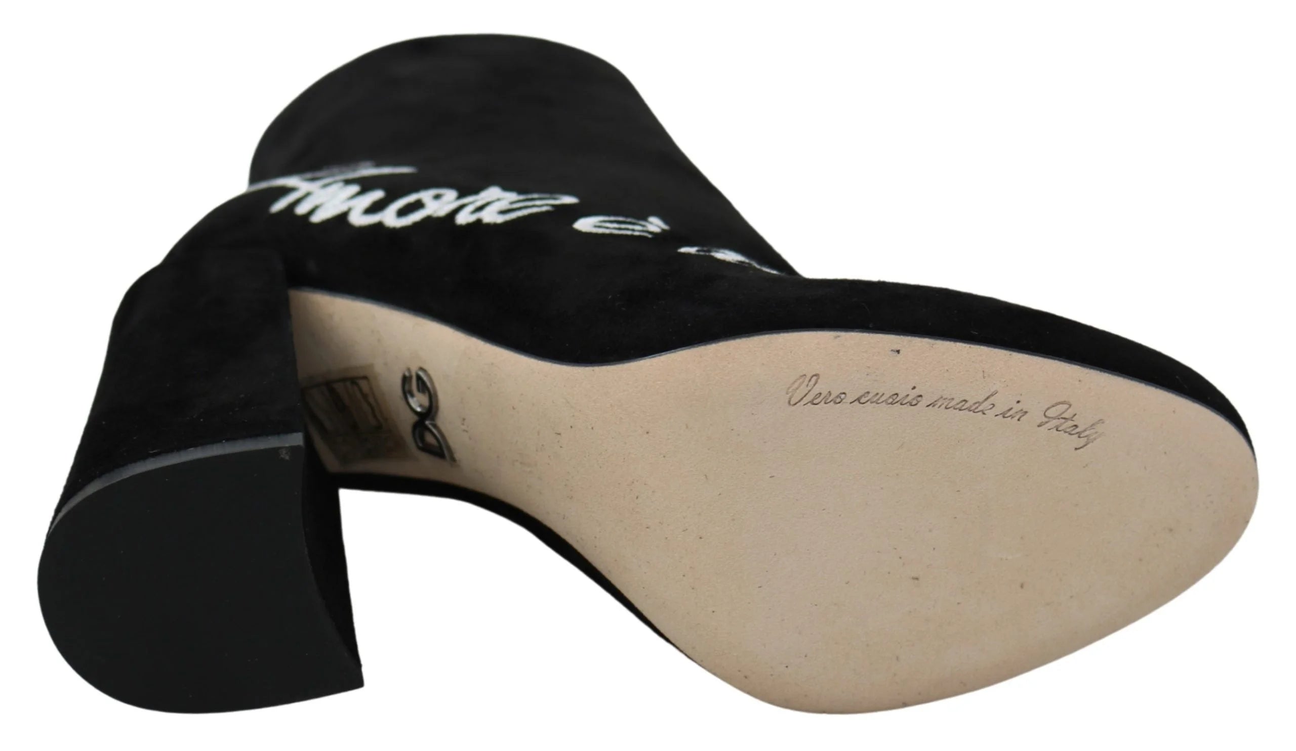 Dolce & Gabbana Black Suede L’Amore E’Bellezza Boots Shoes - EU35/US4.5 - Boots
