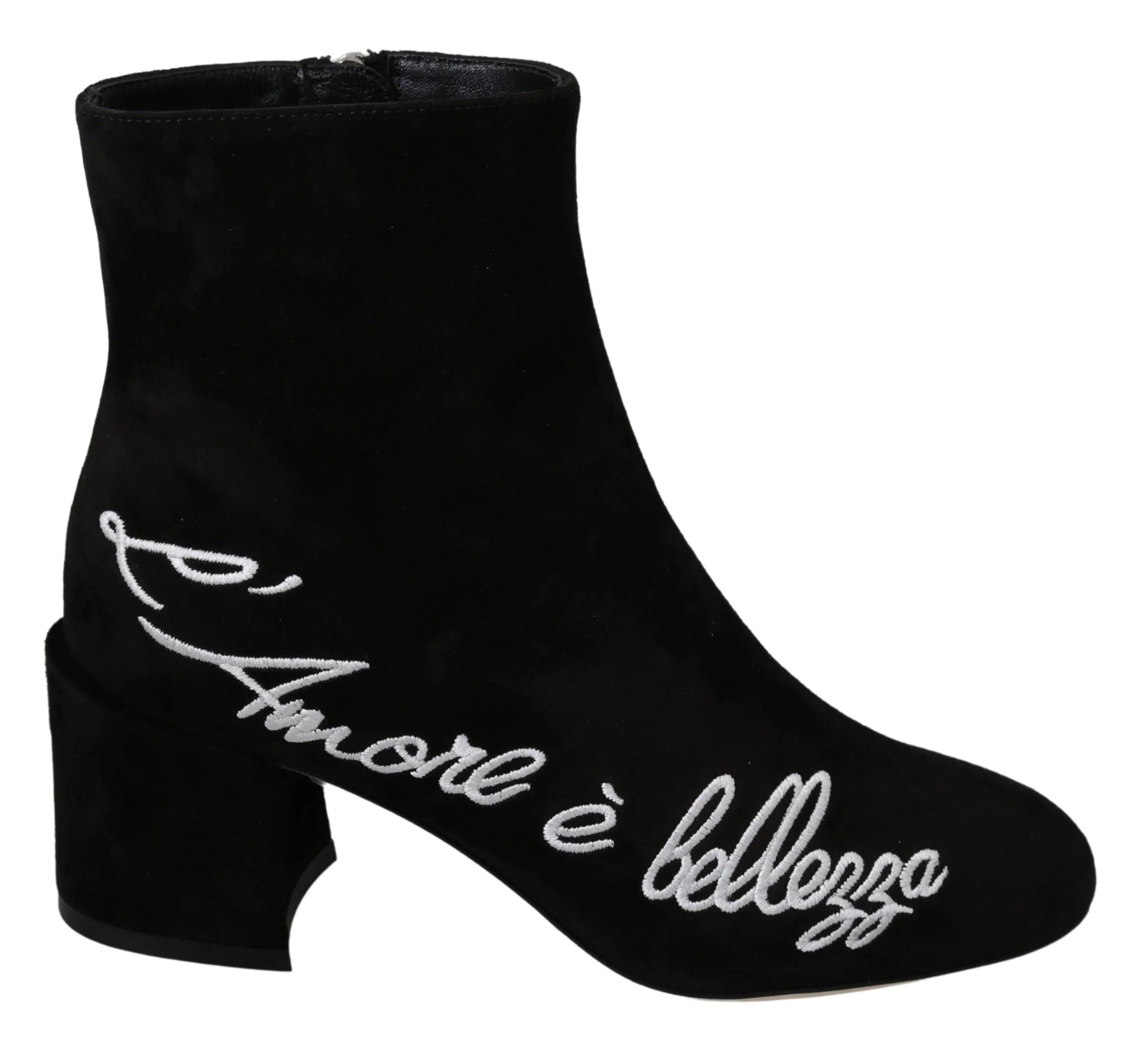 Dolce & Gabbana Black Suede L’Amore E’Bellezza Boots Shoes - EU35/US4.5 - Boots