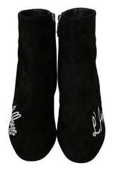 Dolce & Gabbana Black Suede L’Amore E’Bellezza Boots Shoes - EU35/US4.5 - Boots