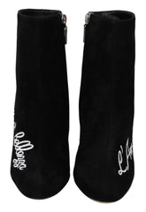 Dolce & Gabbana Black Suede L’Amore E’Bellezza Boots Shoes - EU35/US4.5 - Boots