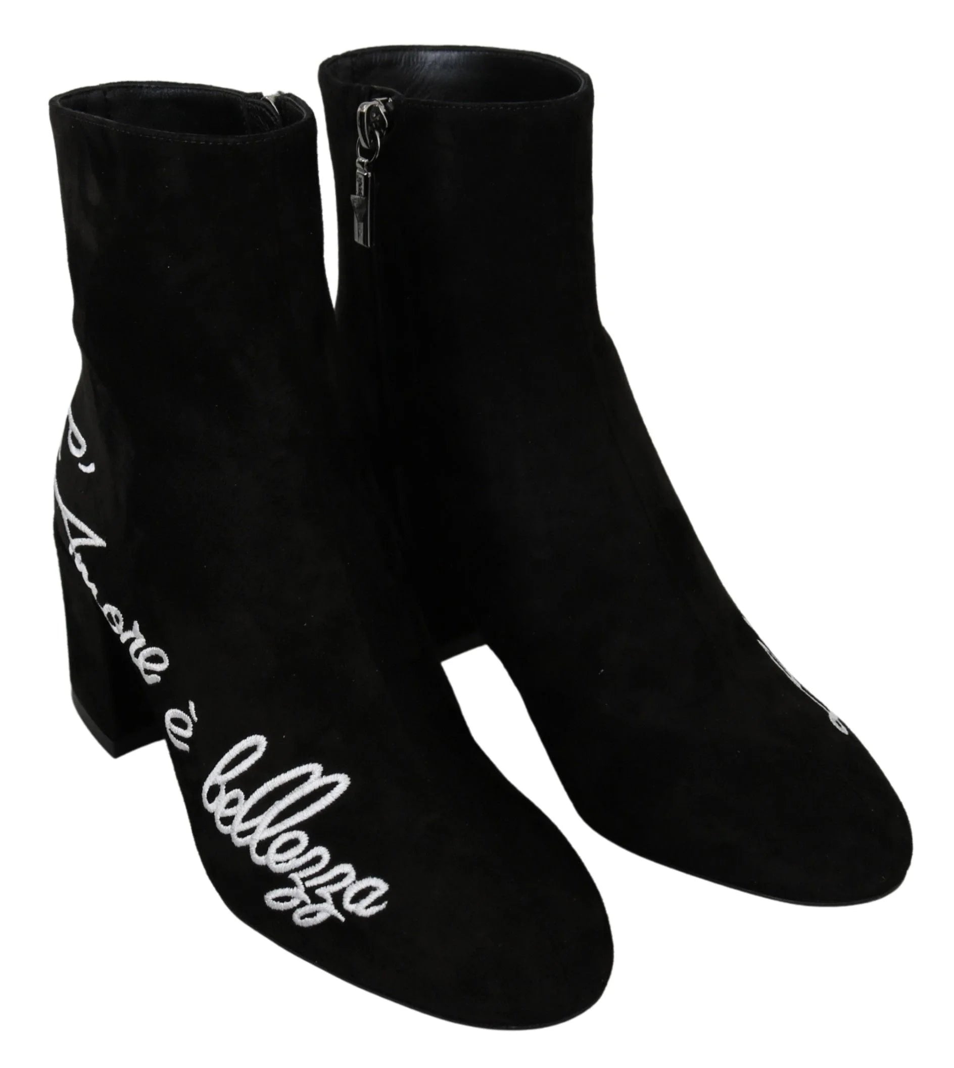 Dolce & Gabbana Black Suede L’Amore E’Bellezza Boots Shoes - EU35/US4.5 - Boots