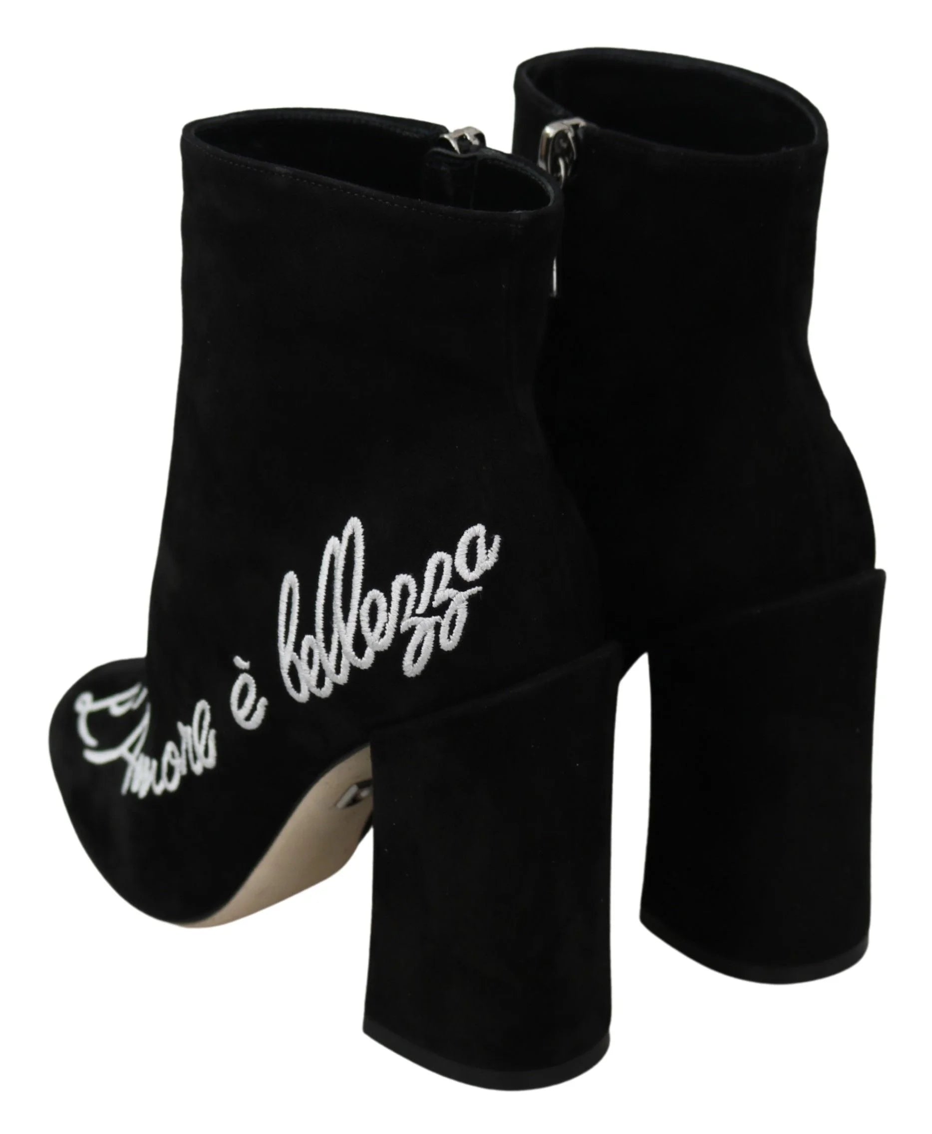 Dolce & Gabbana Black Suede L’Amore E’Bellezza Boots Shoes - EU35/US4.5 - Boots