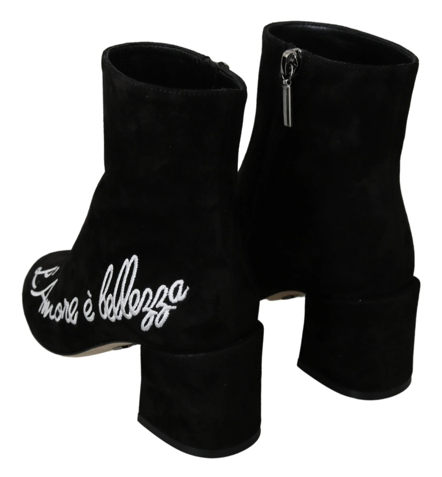 Dolce & Gabbana Black Suede L’Amore E’Bellezza Boots Shoes - EU35/US4.5 - Boots