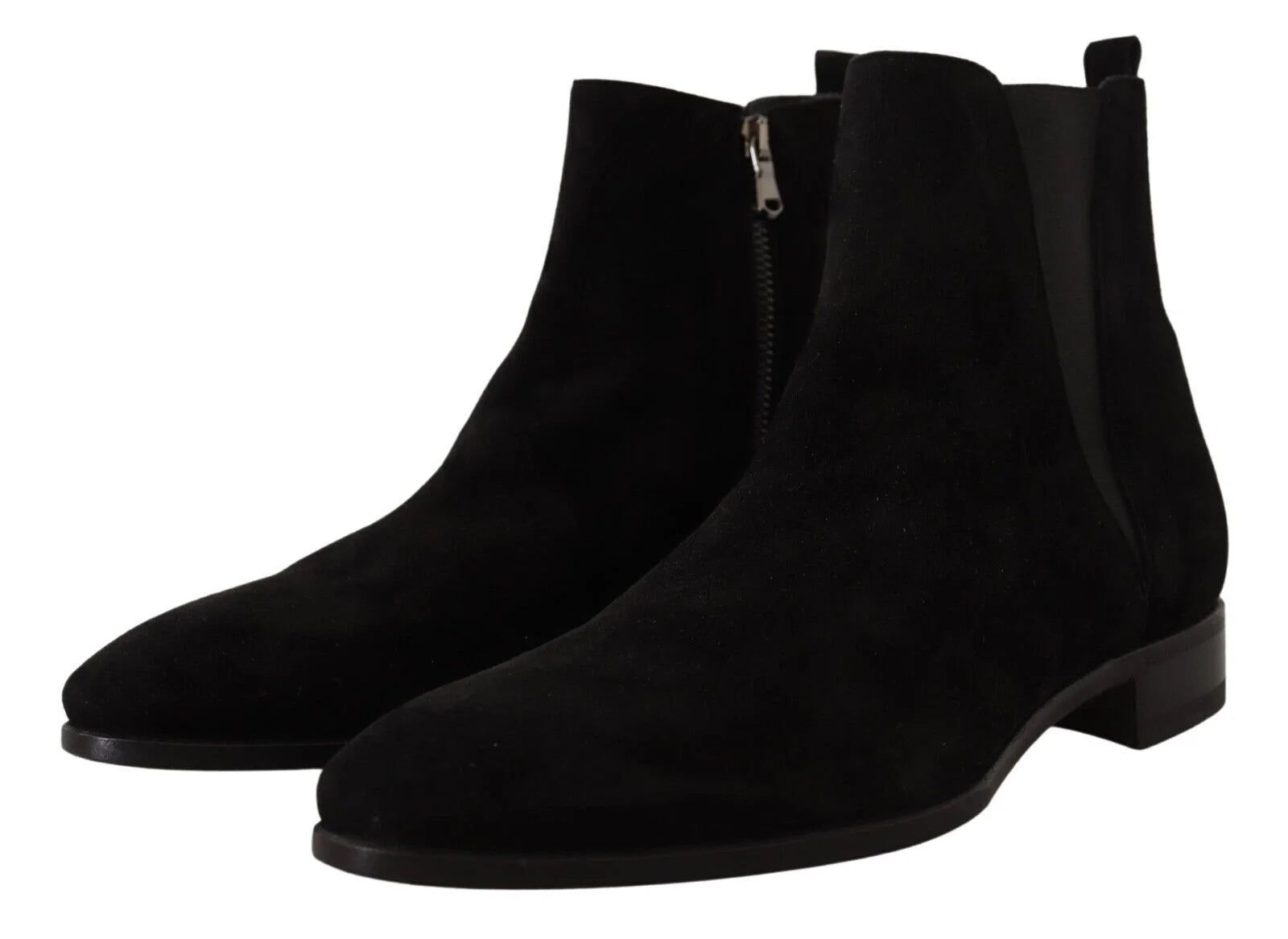 Dolce & Gabbana Black Suede Leather Chelsea Mens Boots Shoes - Boots