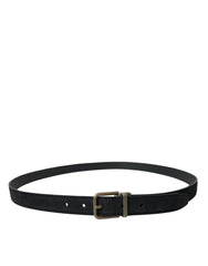 Dolce & Gabbana Black Suede Leather Gold Metal Buckle Belt - 110 cm / 44 Inches - Belts