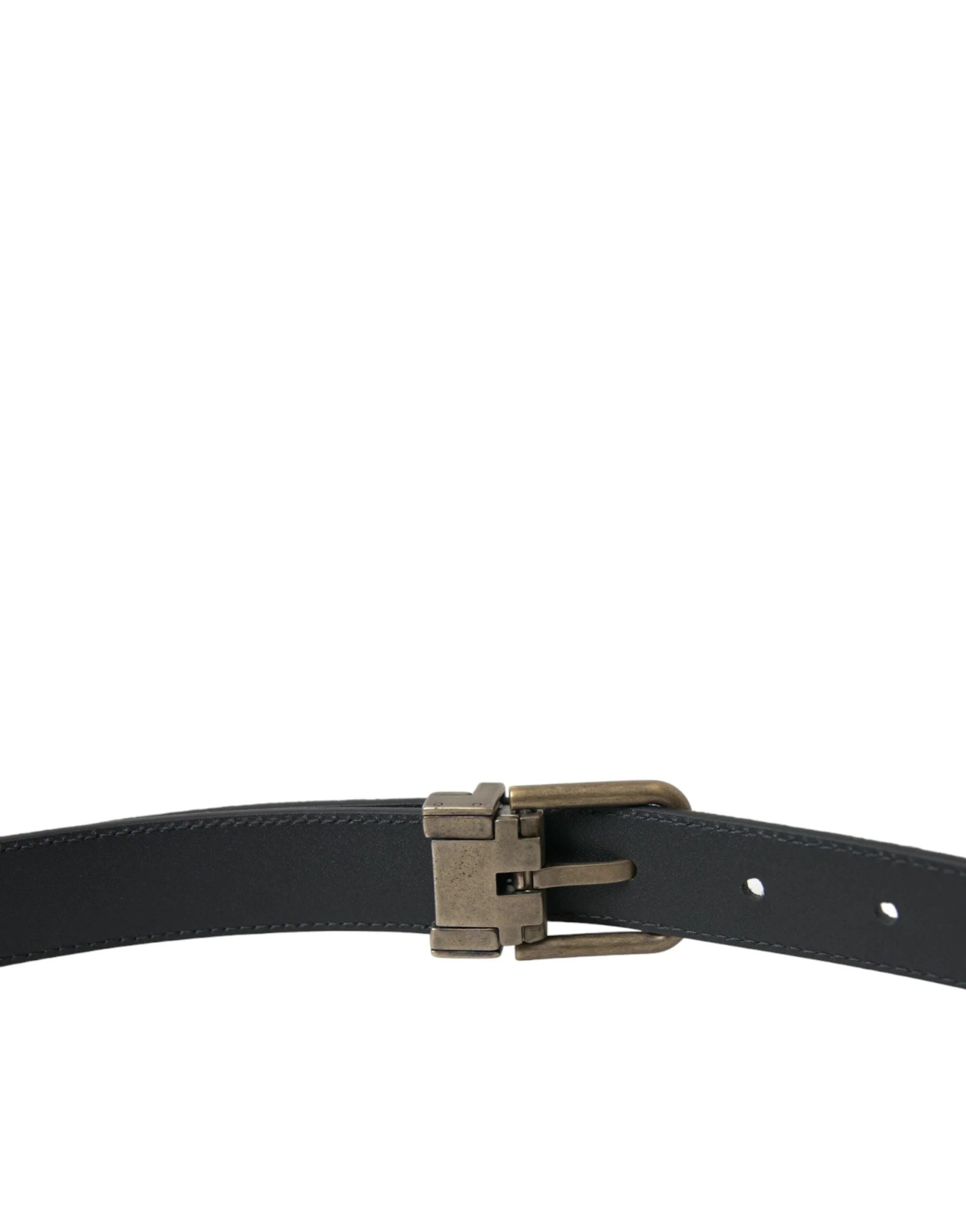 Dolce & Gabbana Black Suede Leather Gold Metal Buckle Belt - 110 cm / 44 Inches - Belts
