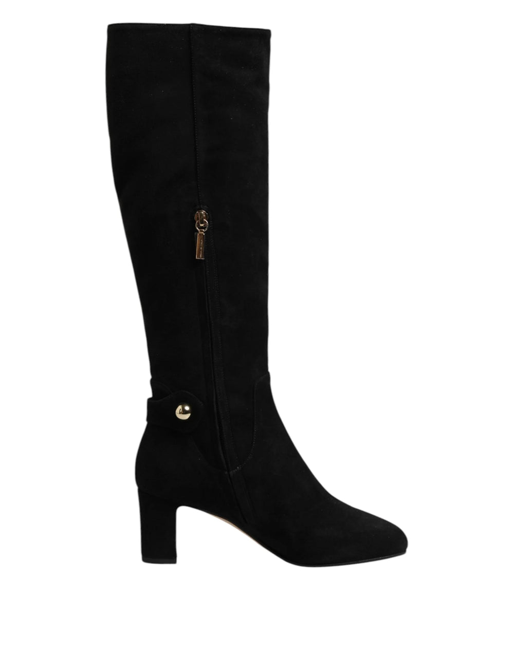 Dolce & Gabbana Black Suede Leather Knee High Boots Shoes - EU35.5/US5