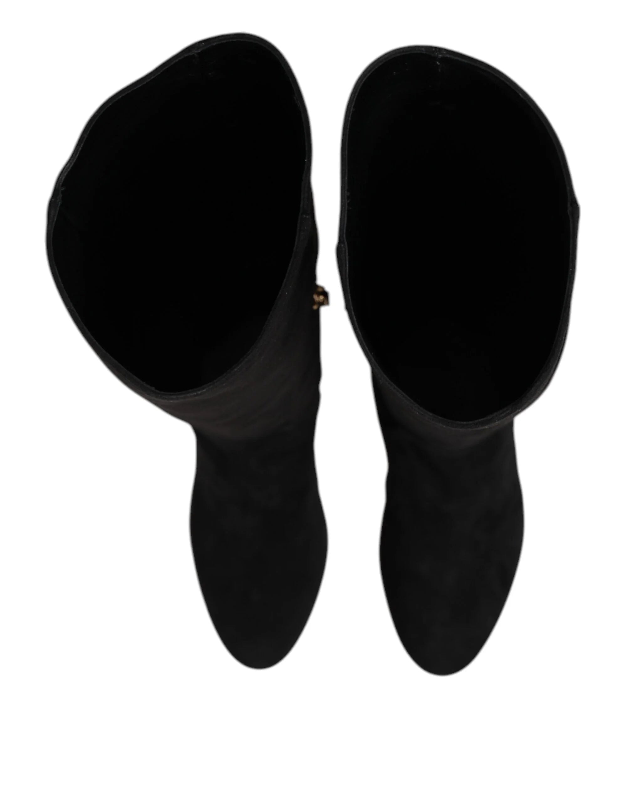 Dolce & Gabbana Black Suede Leather Knee High Boots Shoes - EU35.5/US5