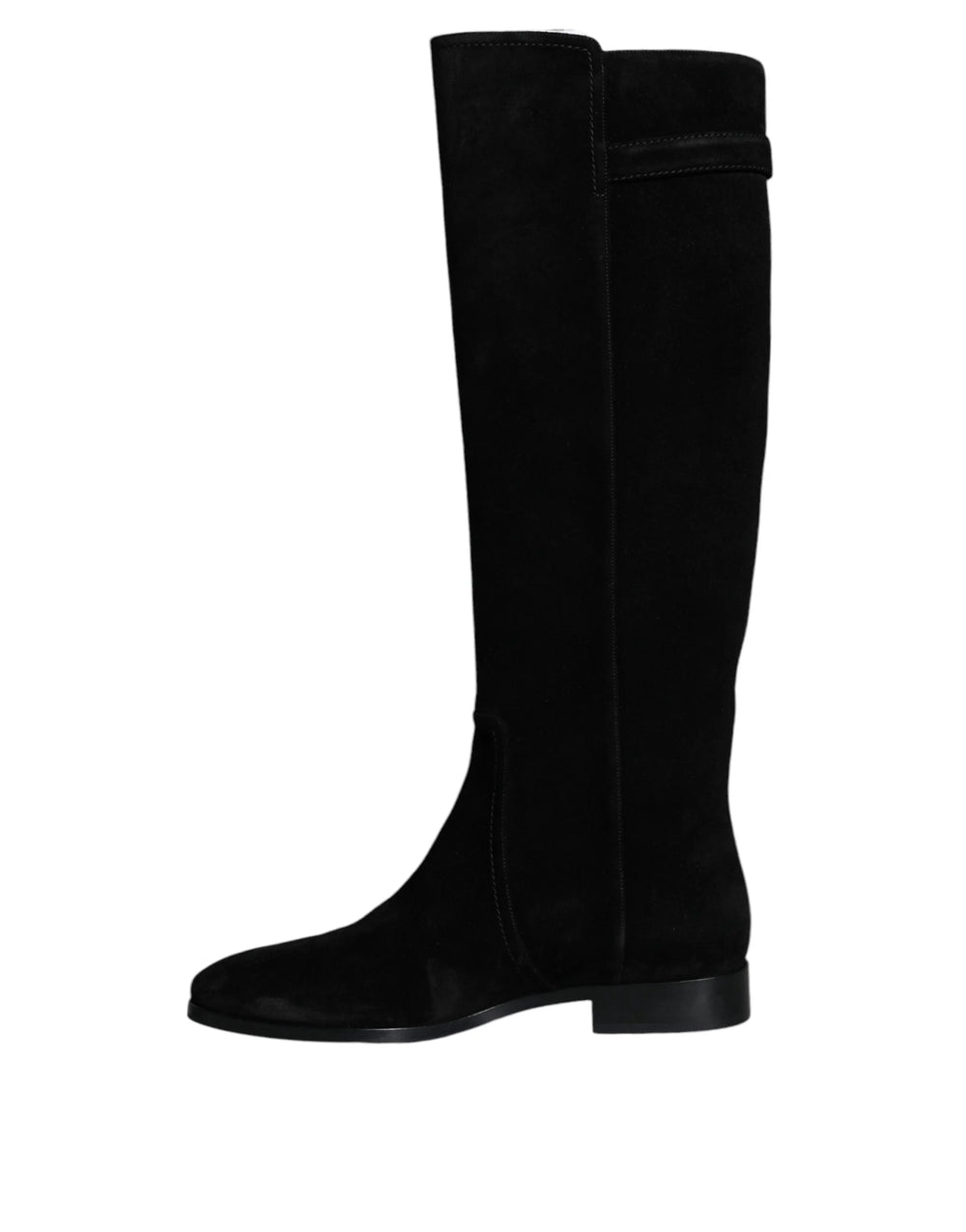 Dolce & Gabbana Black Suede Leather Knee High Boots Shoes - EU35/US4.5