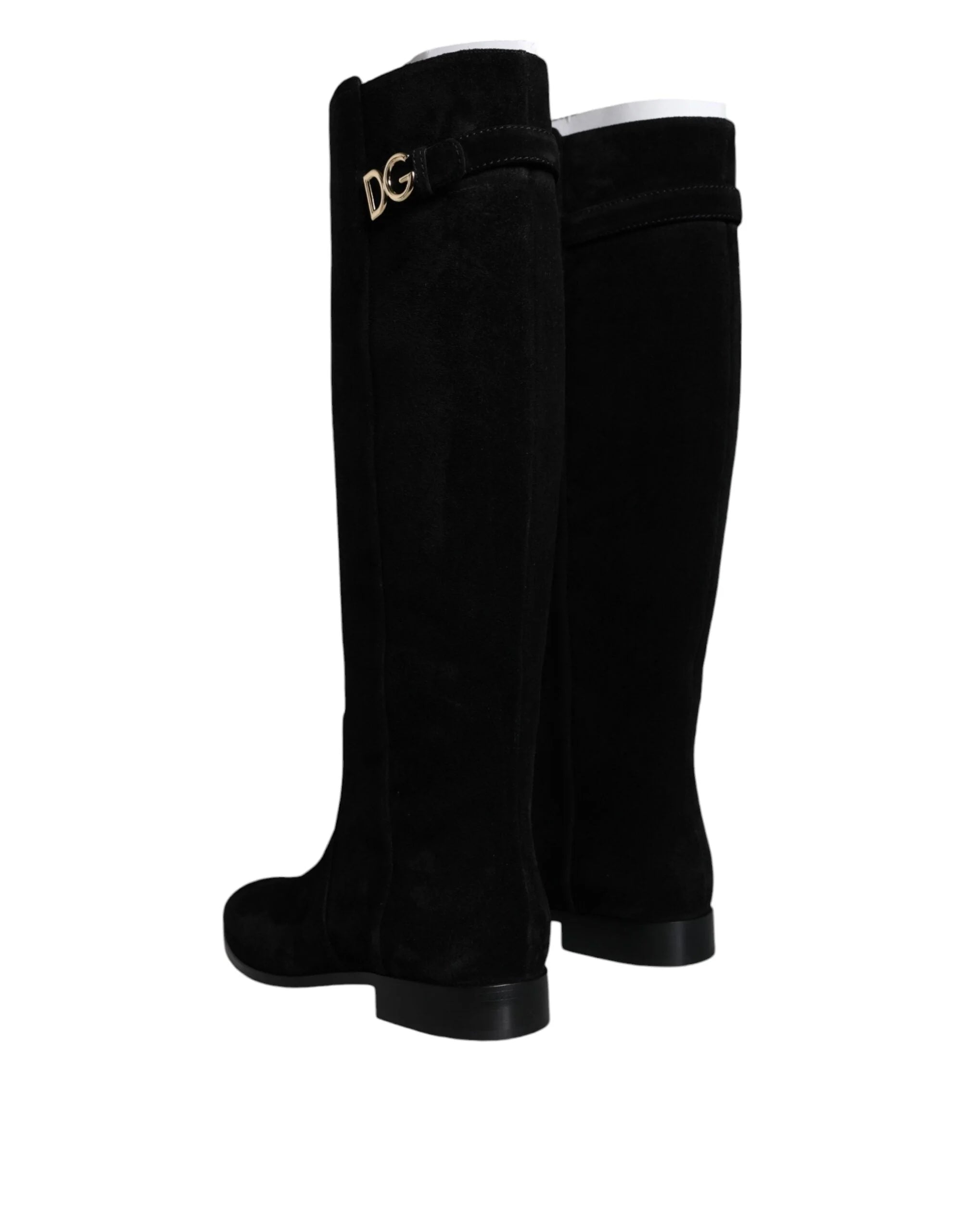 Dolce & Gabbana Black Suede Leather Knee High Boots Shoes - EU35/US4.5 - Boots