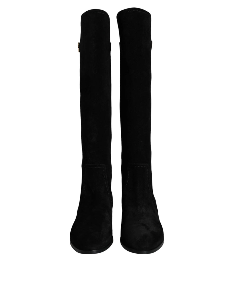 Dolce & Gabbana Black Suede Leather Knee High Boots Shoes - EU35/US4.5