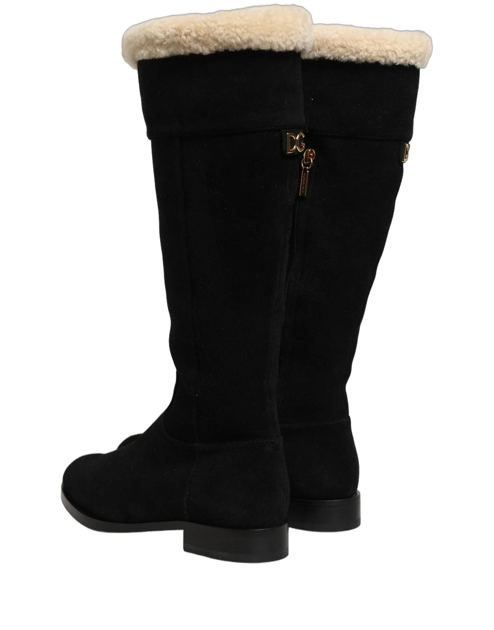 Dolce & Gabbana Black Suede Leather Knee High Boots Shoes - EU36.5/US6