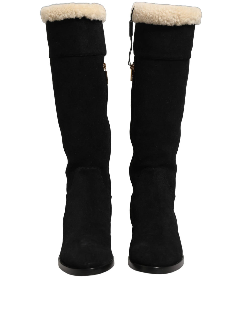 Dolce & Gabbana Black Suede Leather Knee High Boots Shoes - EU36.5/US6