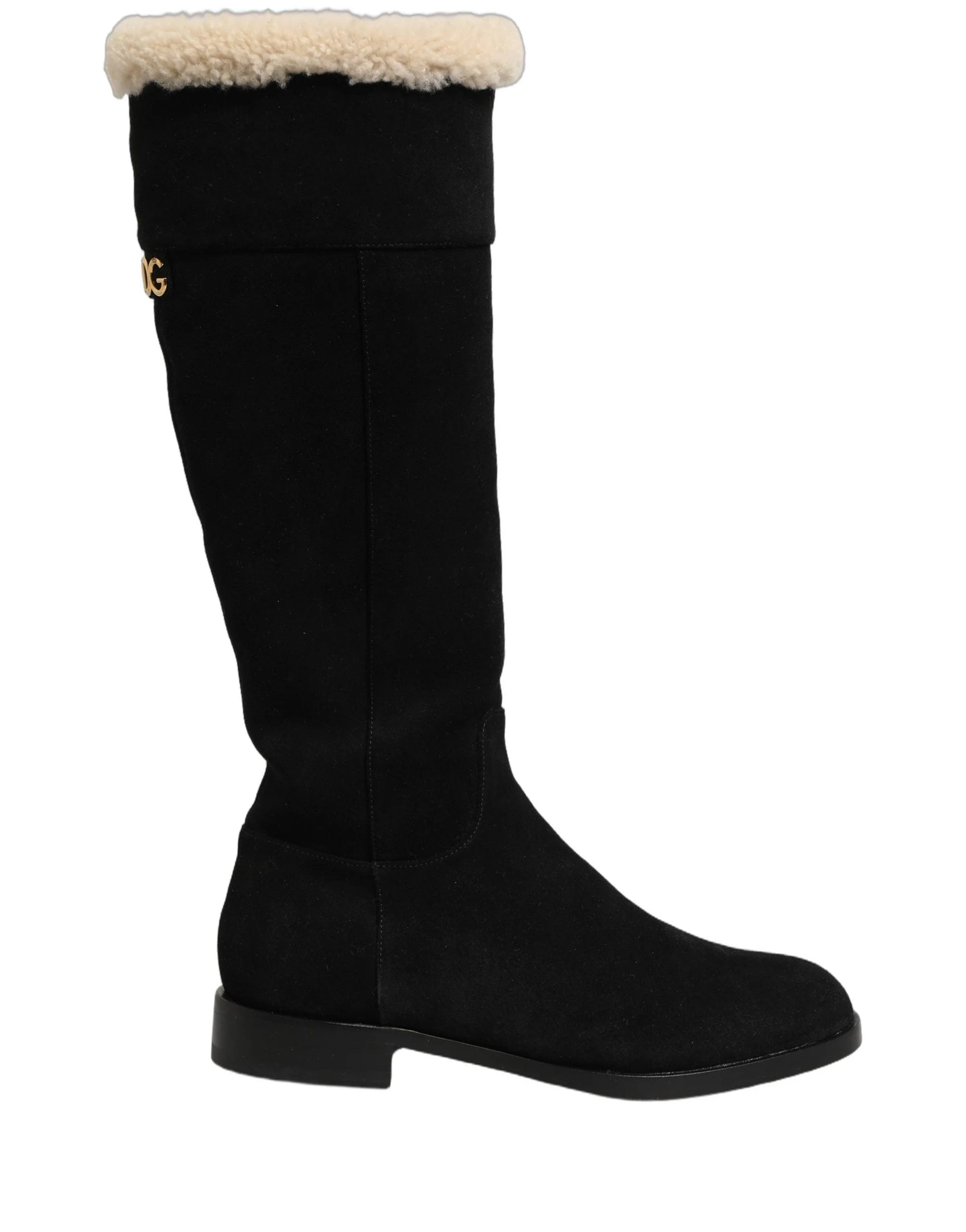 Dolce & Gabbana Black Suede Leather Knee High Boots Shoes - EU36.5/US6