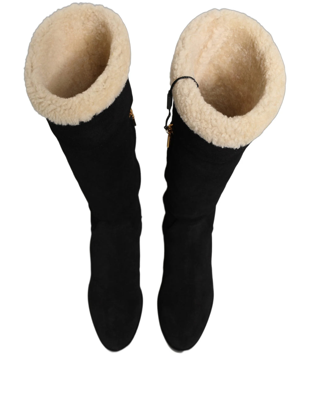 Dolce & Gabbana Black Suede Leather Knee High Boots Shoes - EU36.5/US6